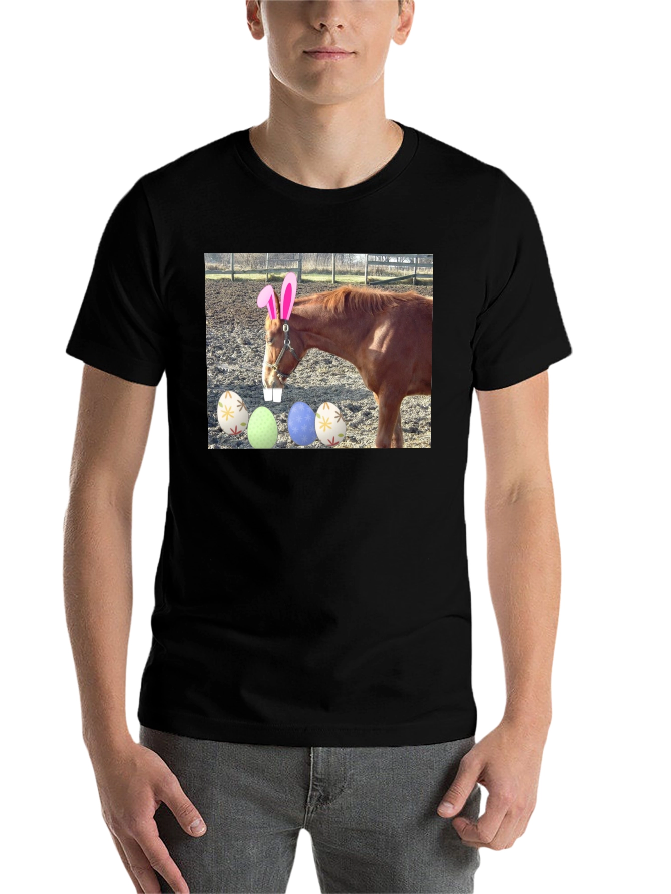 Black Easter Horse T-Shirt view 7