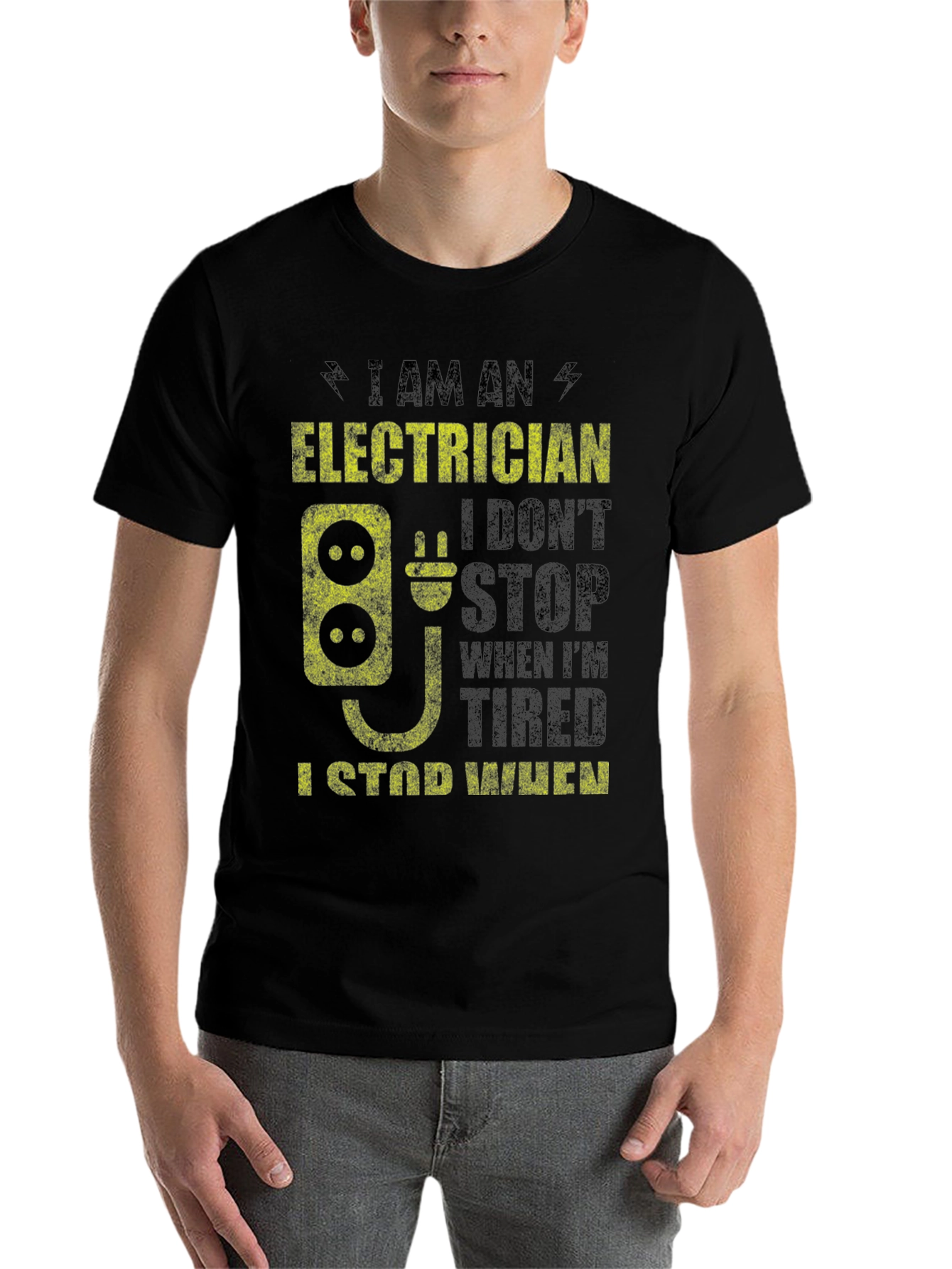Black Electrician T-Shirt - Funny Electrical Worker Tee view 7