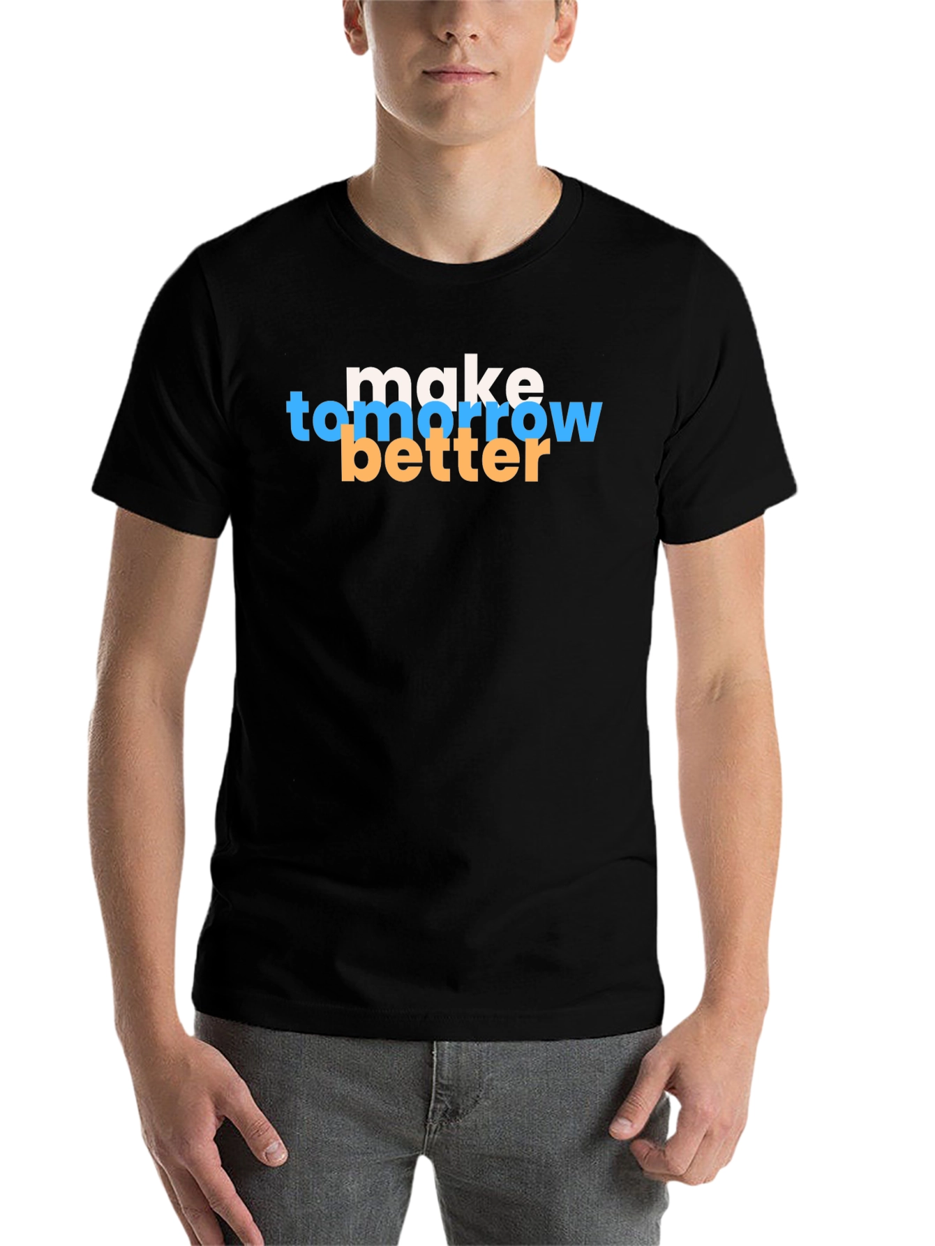 Black Make Tomorrow Better Graphic T-Shirt view 7