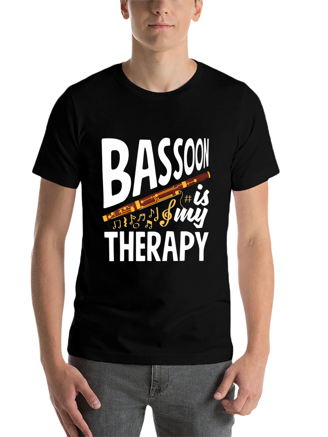 Black Bassoon Therapy Graphic Tee - Music Lover T-Shirt view 7