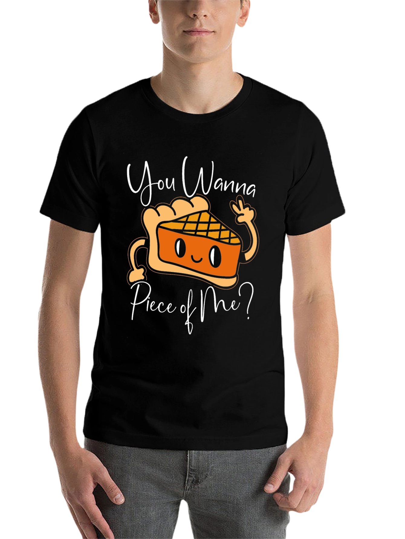 Black You Wanna Piece of Me T-Shirt, Pie Graphic Tee, Funny Thanksgiving Shirt view 7