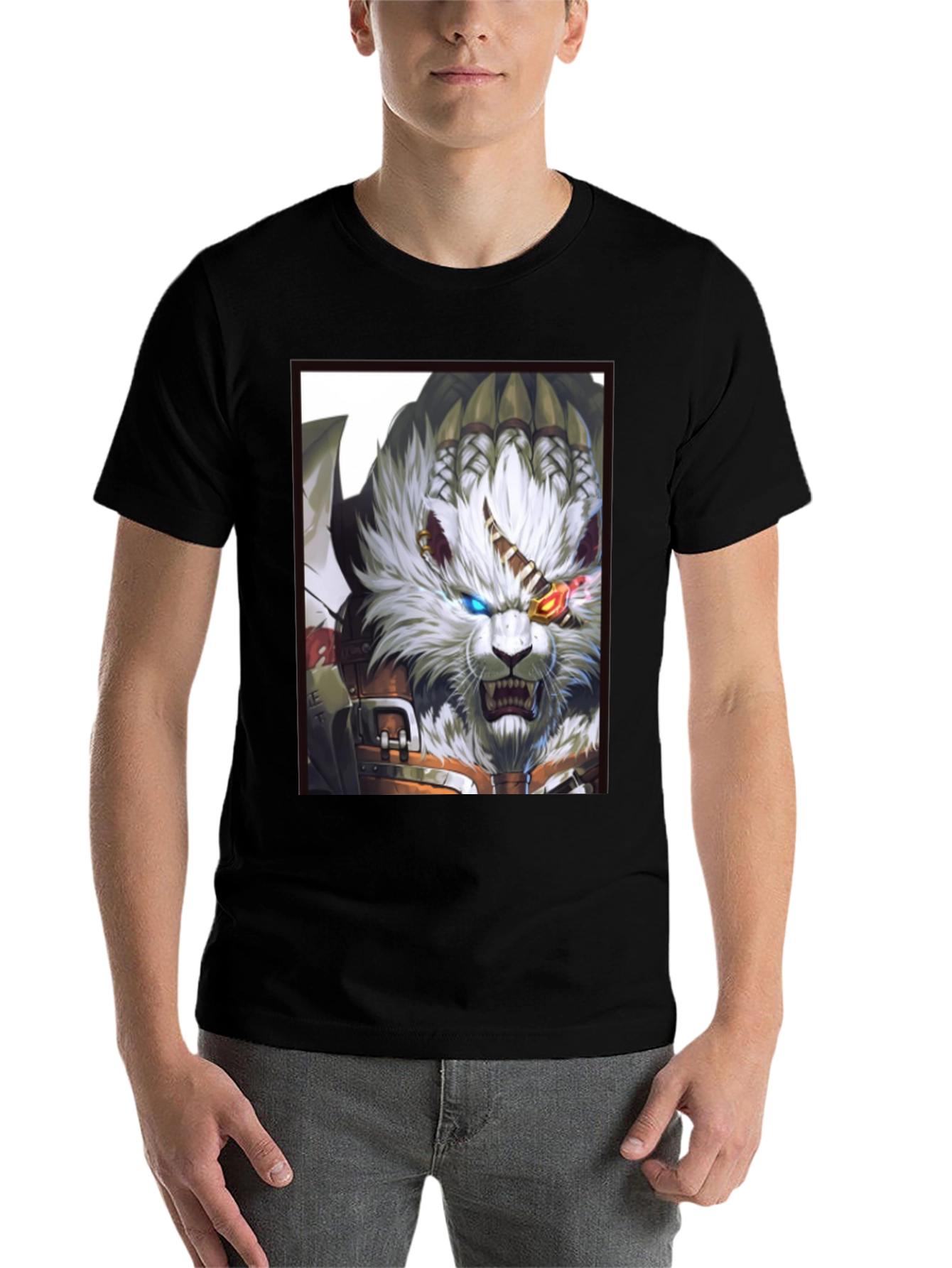 Black Feline Fantasy Graphic Tee - Unique Design view 7