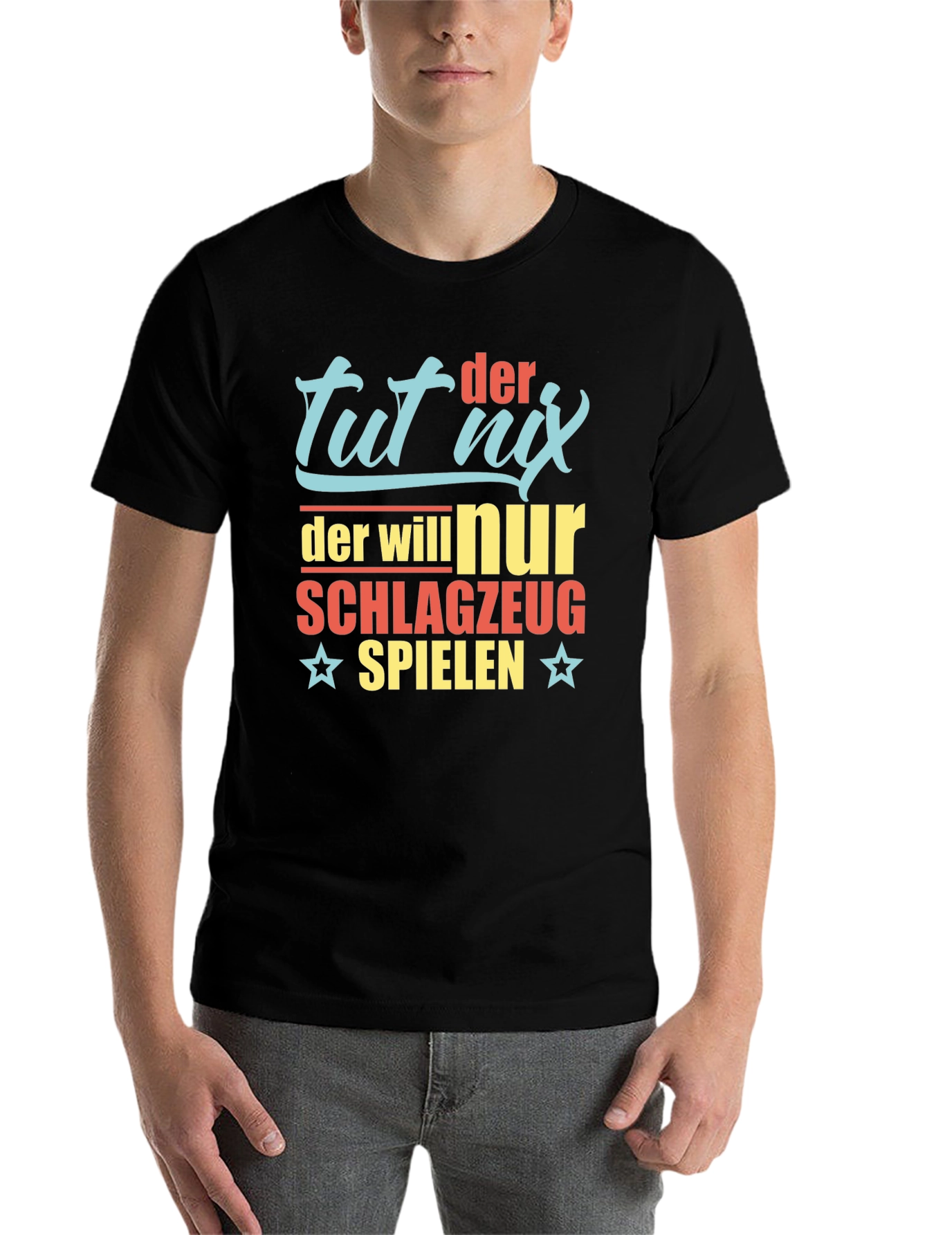 Black Tut Nix Drum T-Shirt - Funny German Drummer Tee view 7