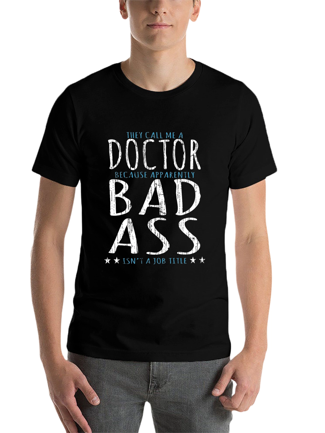 Black Funny Doctor Bad Ass T-Shirt view 7