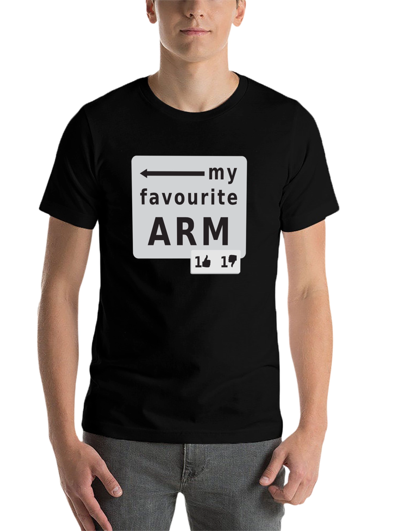 Black My Favourite Arm T-Shirt - Funny Sarcastic Tee view 7