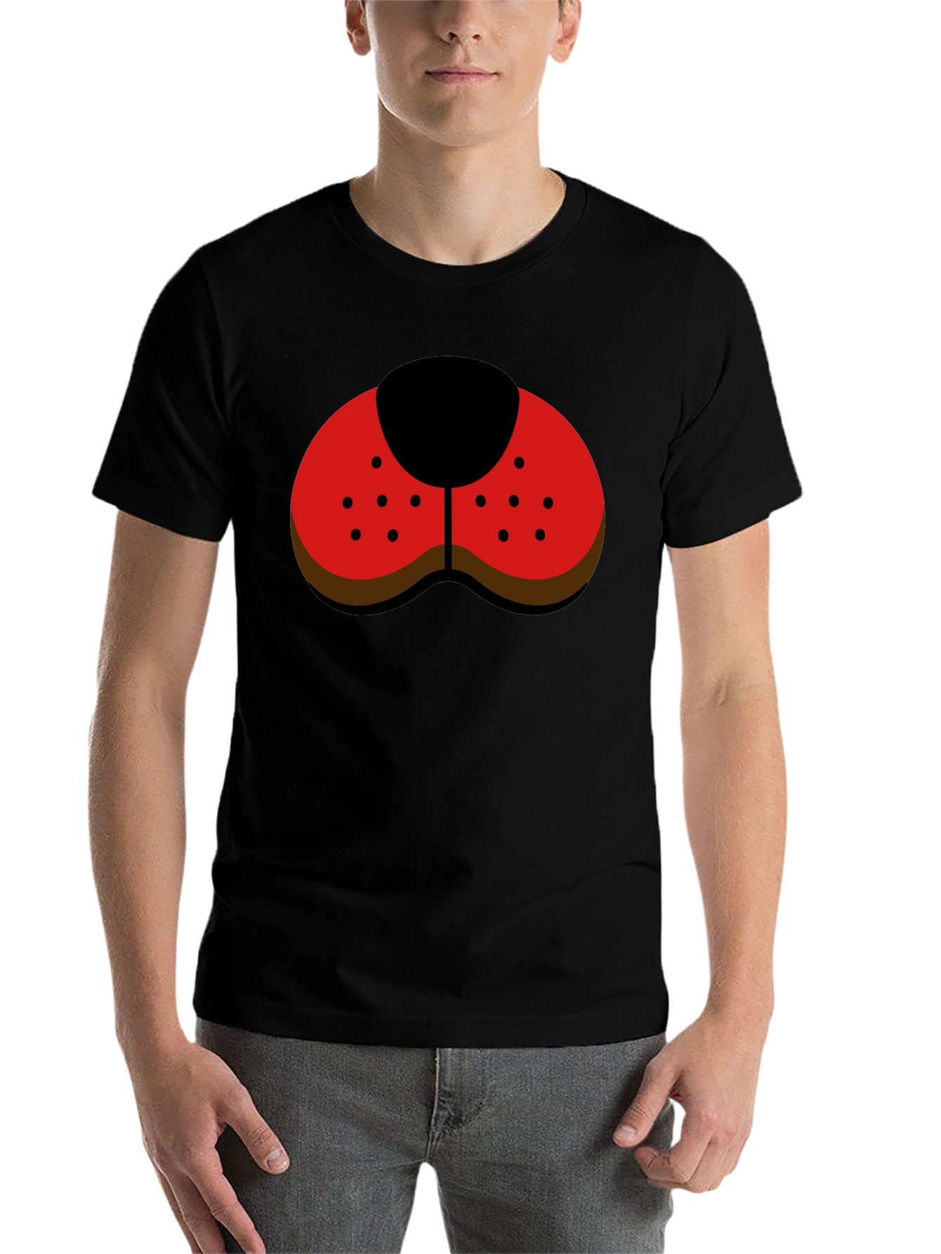 Black Ladybug Nose Graphic Tee - Black Casual Shirt view 7