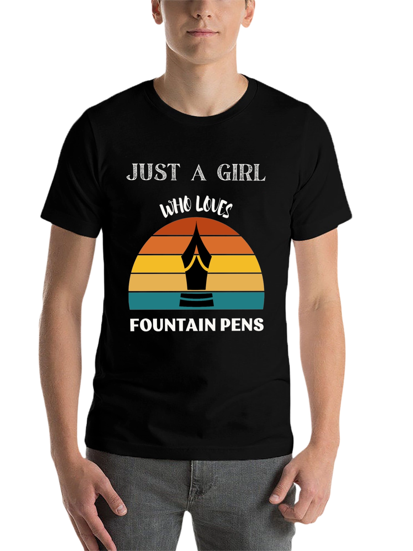 Black Fountain Pen Lover's Graphic Tee view 7
