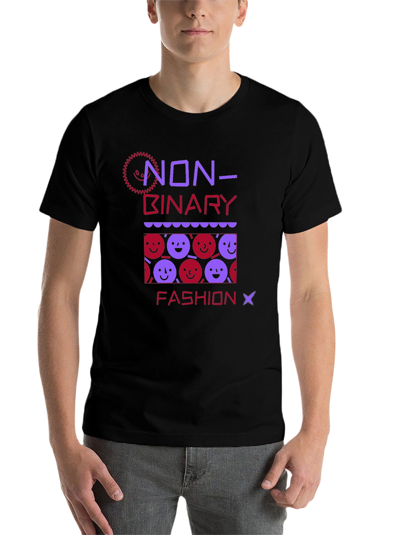 Black Non-Binary Fashion T-Shirt - Unisex  view 7