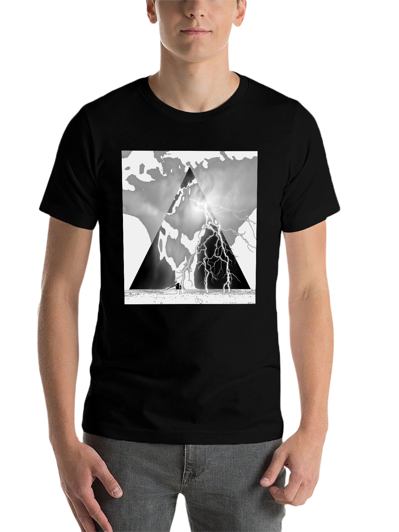 Black Stormy Mountain T-Shirt view 7