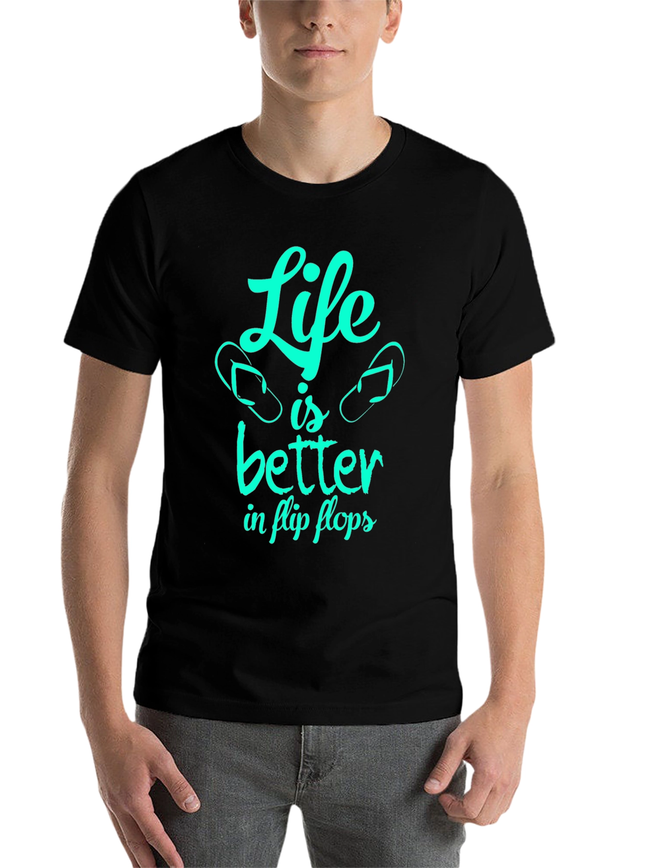 Black Life is Better in Flip Flops - Graphic T-Shirt view 7