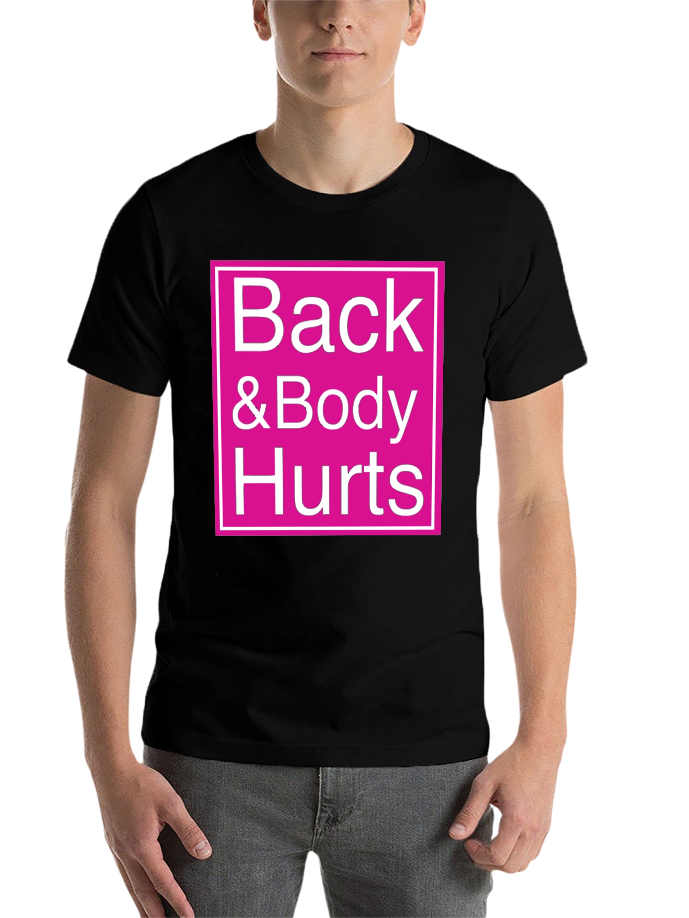 Black Back & Body Hurts Graphic Tee - Black view 7