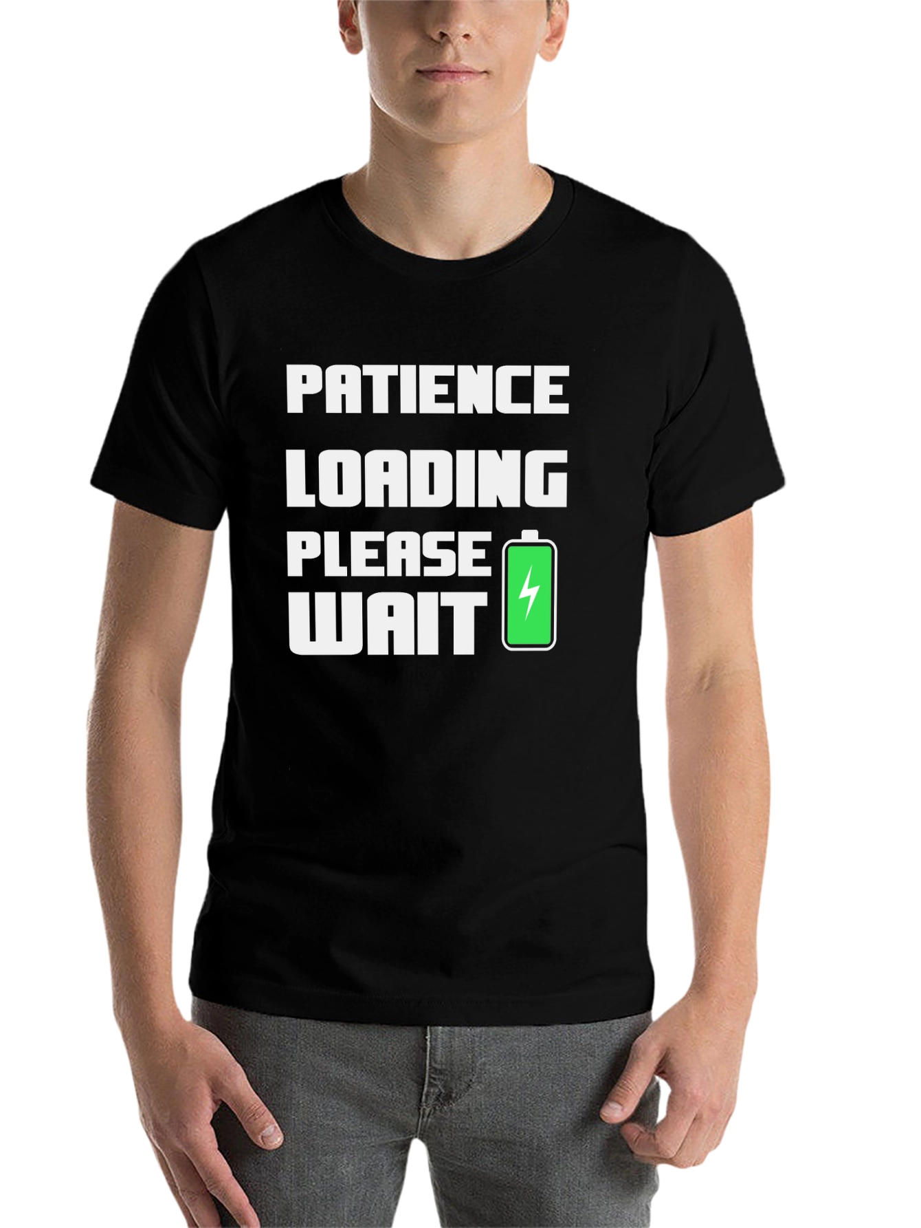 Black Patience Loading Funny Graphic Tee view 7