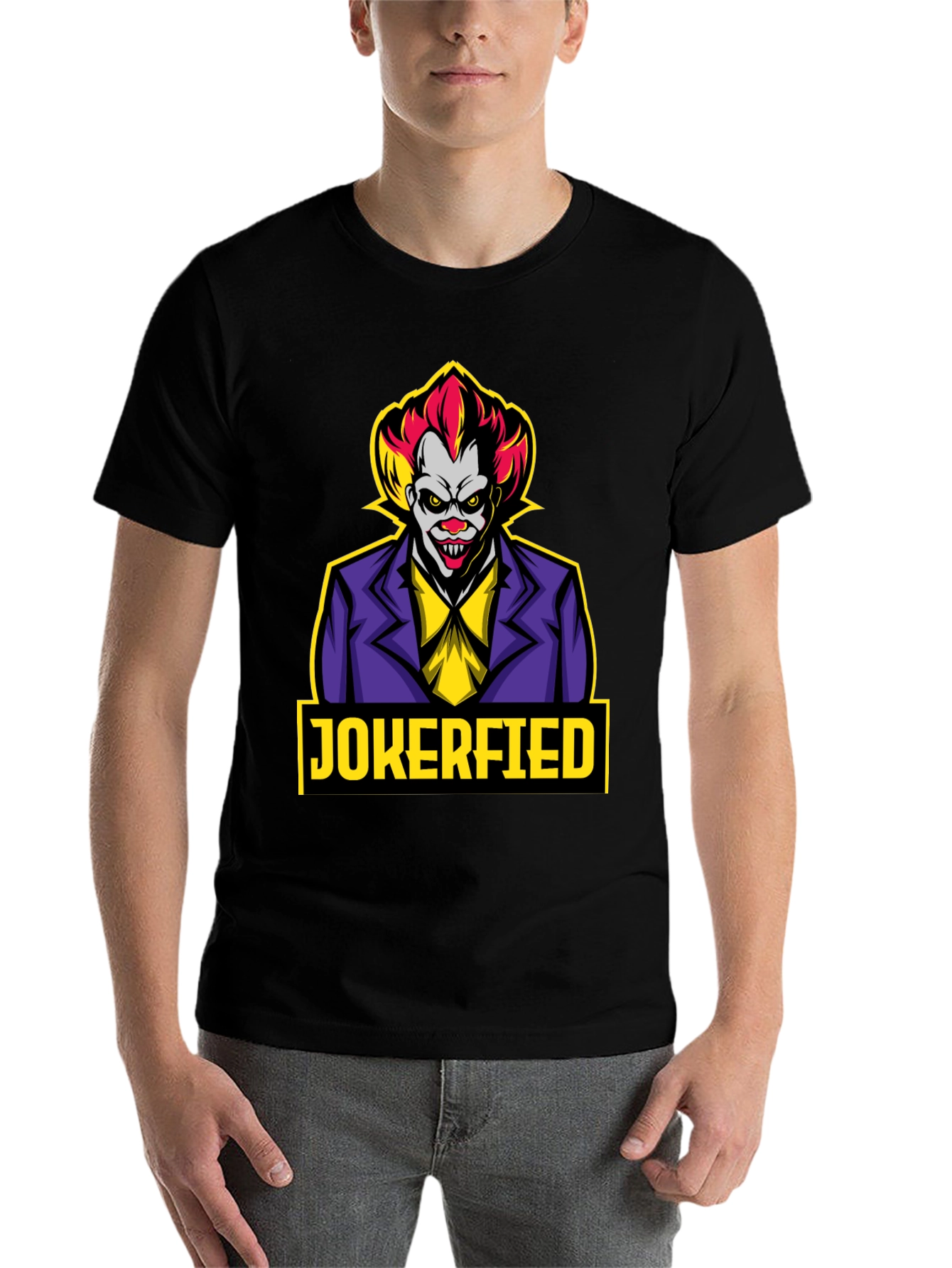 Black Jokerfied T-Shirt - Clown Graphic Tee view 7