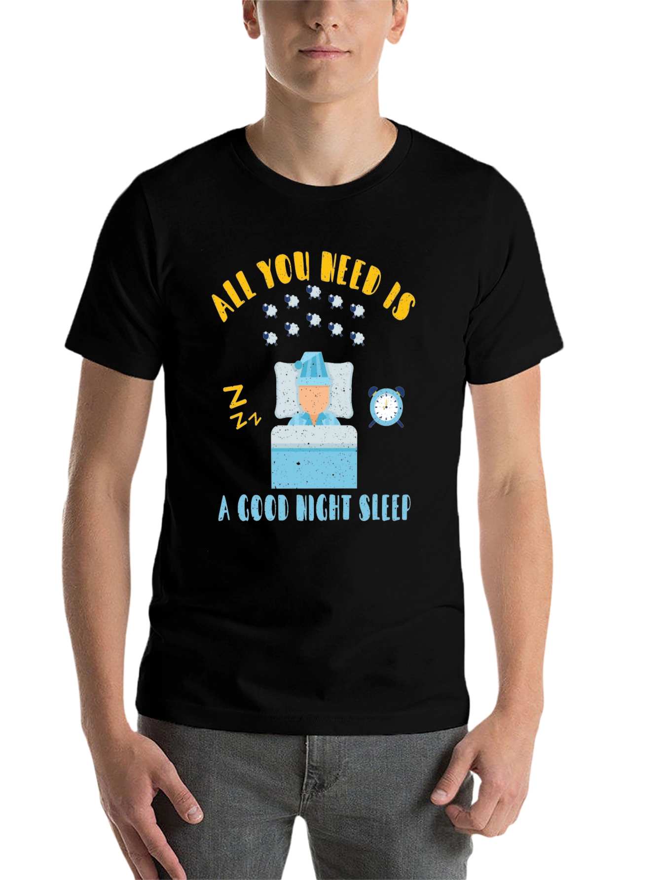 Black All You Need is Sleep T-Shirt view 7