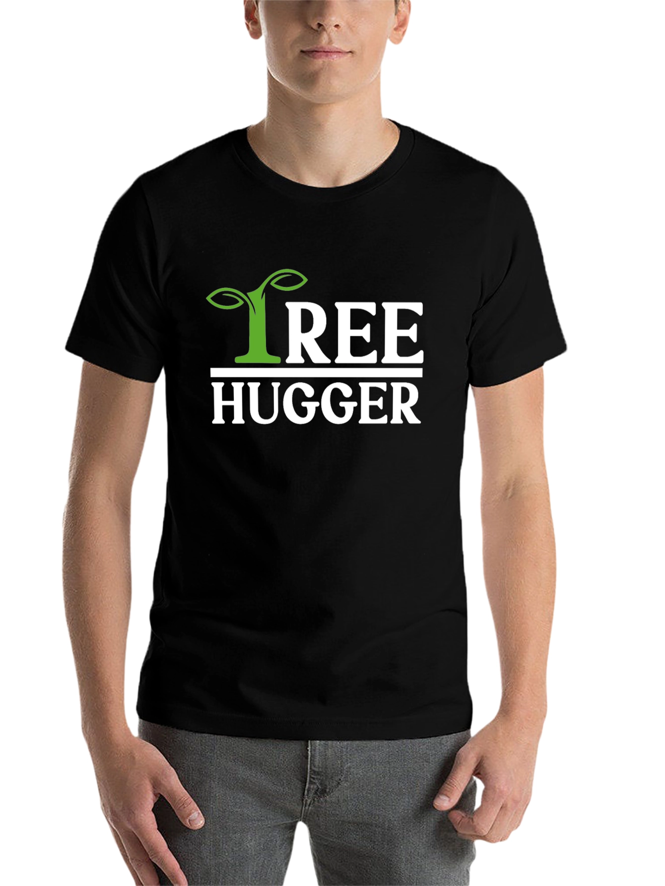 Black Tree Hugger Graphic Tee - Eco-Friendly Design view 7