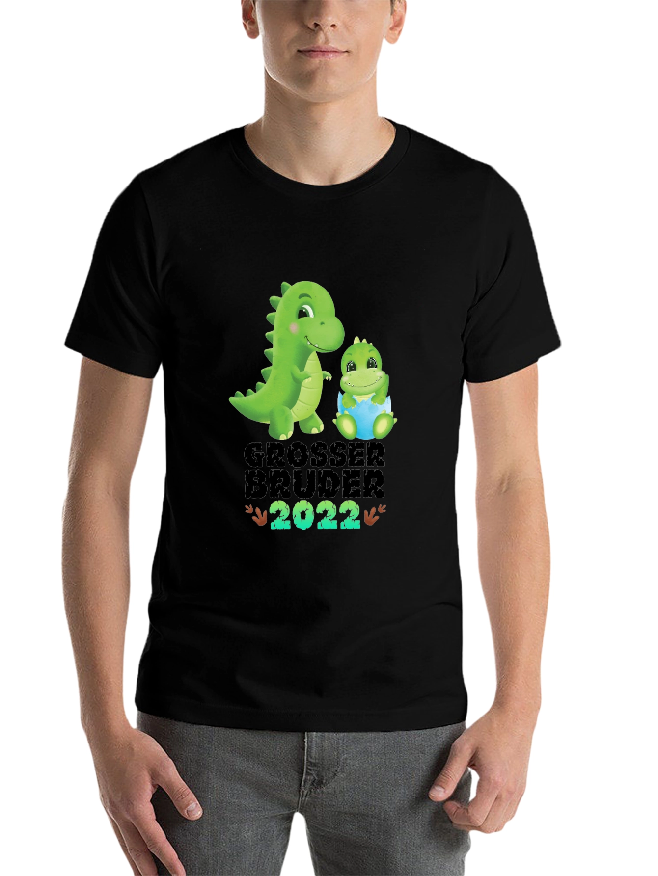 Black Grosser Bruder 2022 T-Shirt - Dinosaur Theme view 7