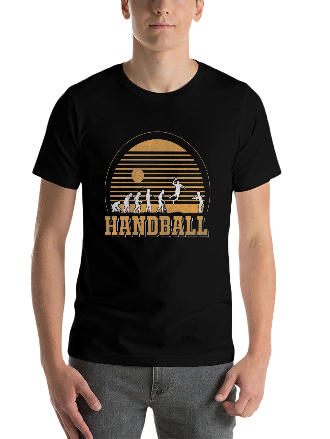 Black Handball Evolution Graphic Tee - Black Crew Neck T-Shirt view 7