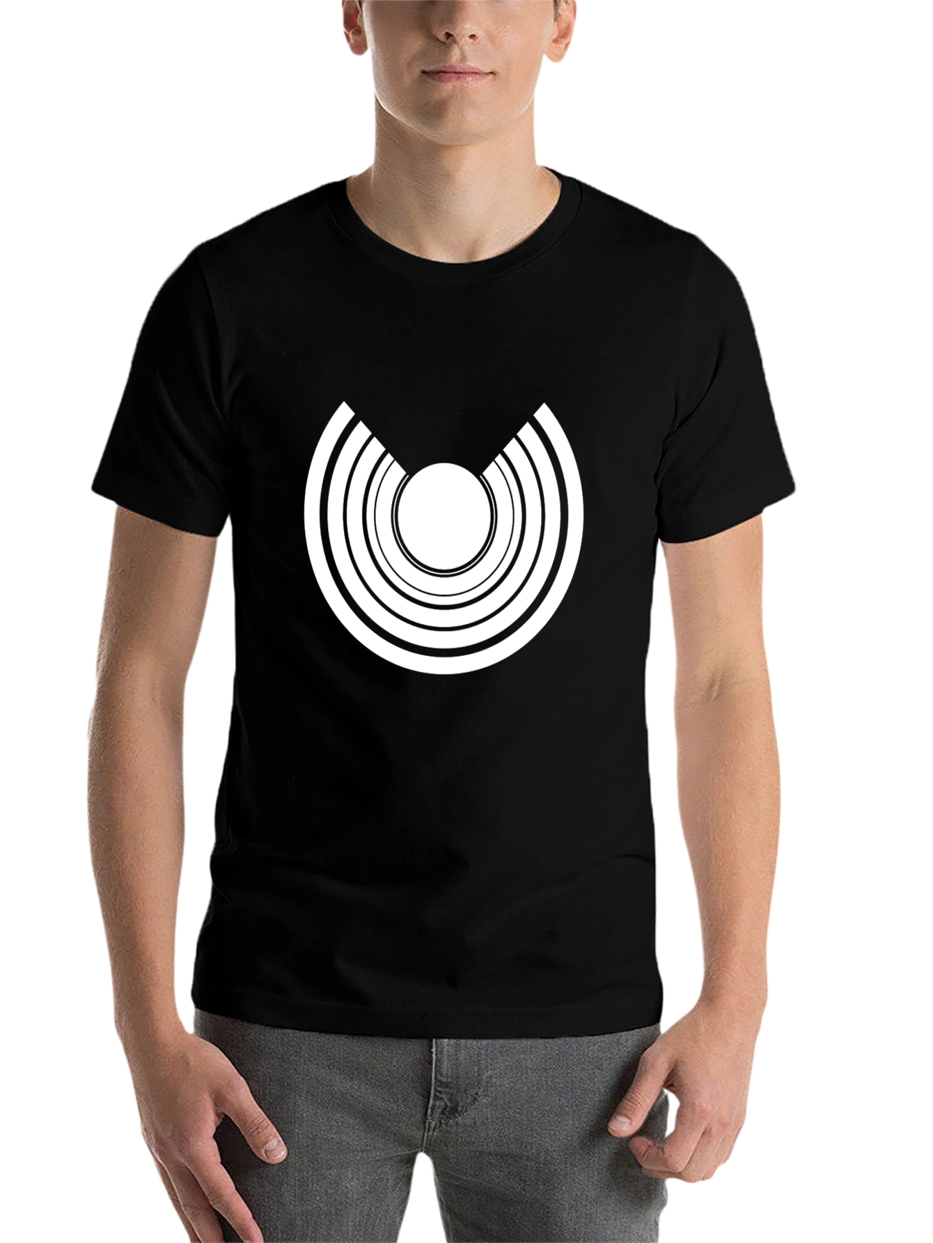 Black Abstract Graphic Black Tee view 7