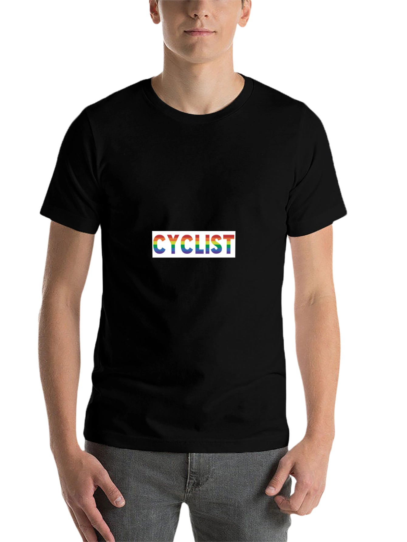 Black Rainbow Cyclist T-Shirt - Black view 7