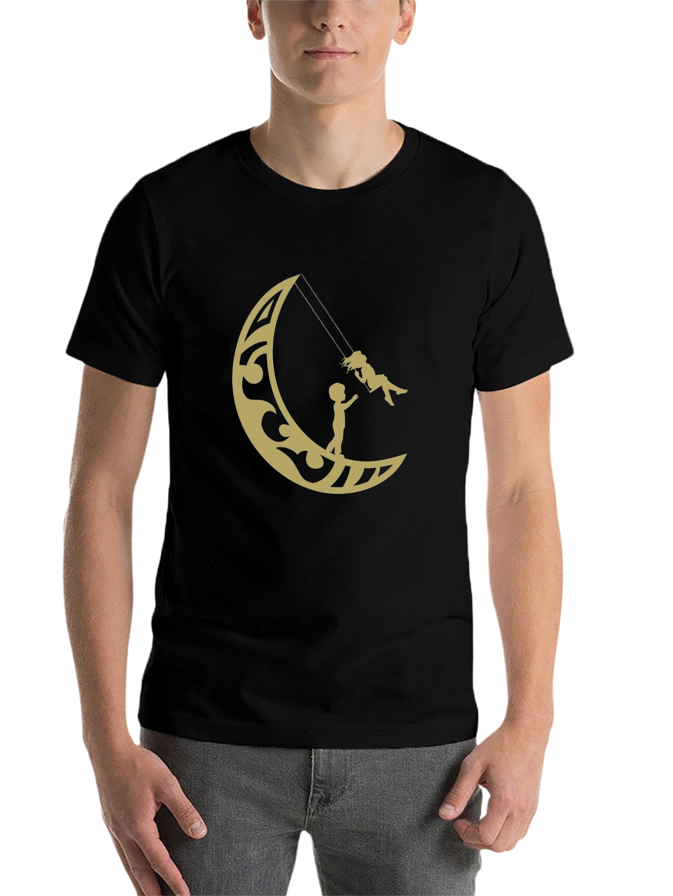 Black Moon Swing Graphic Tee - Stylish Cotton T-Shirt view 7