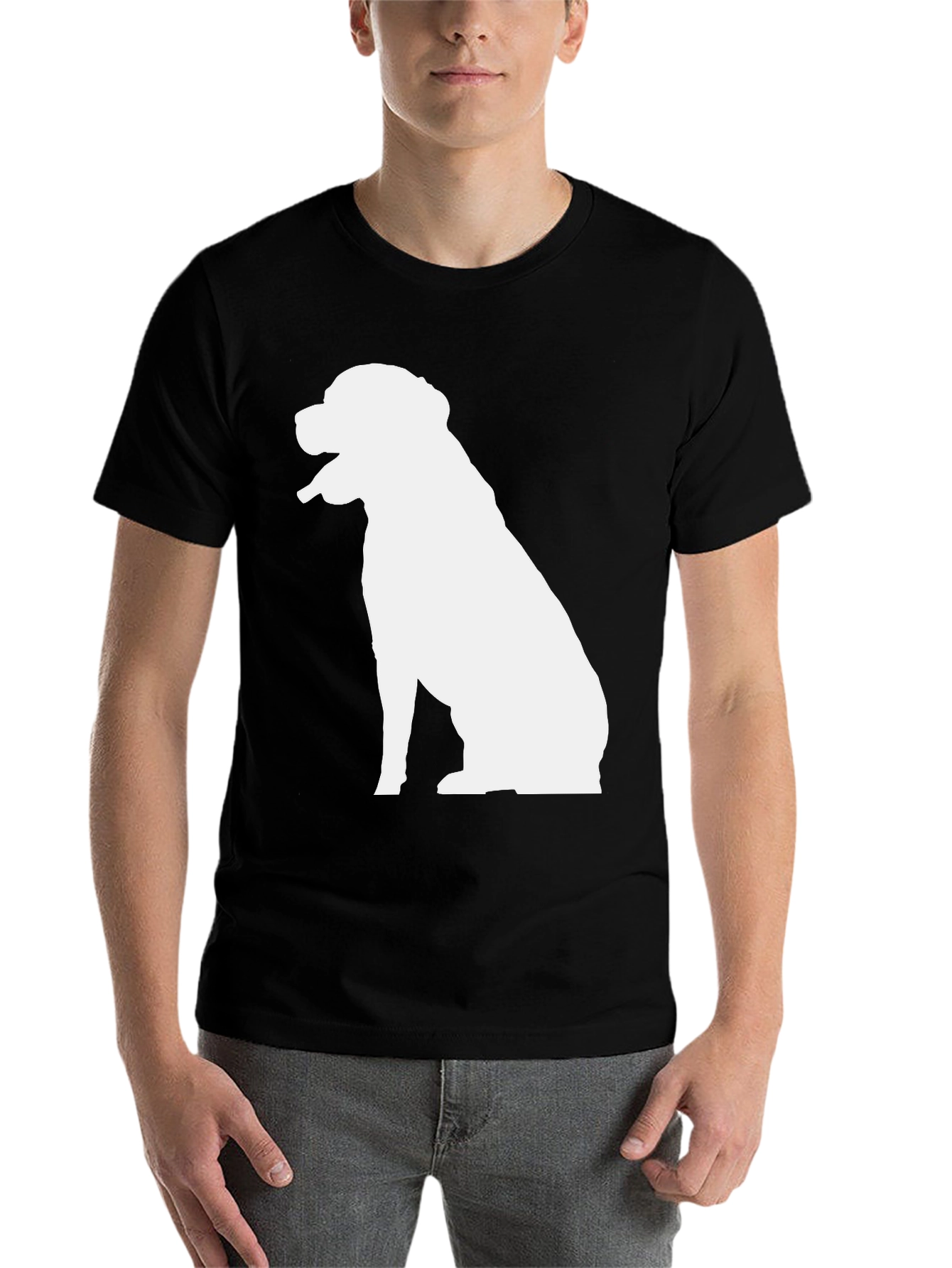 Black Dog Silhouette Graphic T-Shirt - Black view 7