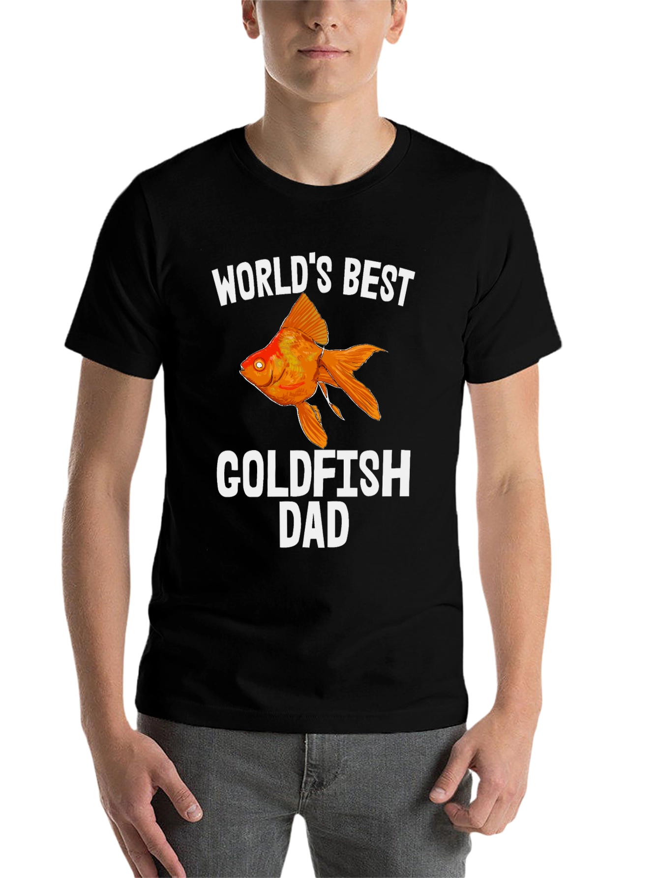 Black World's Best Goldfish Dad T-Shirt view 7