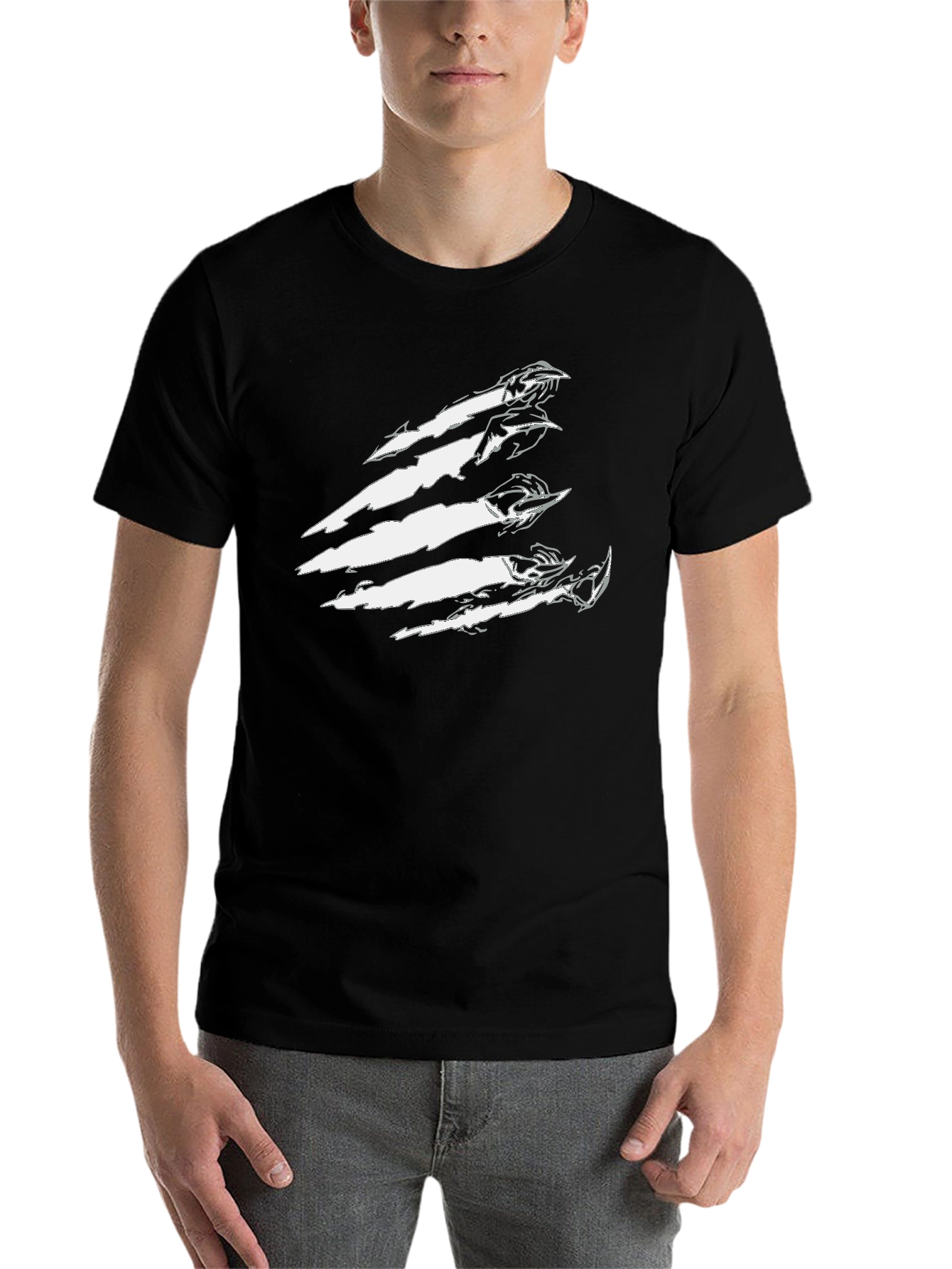 Black Claw Mark Graphic T-Shirt - Edgy Streetwear view 7
