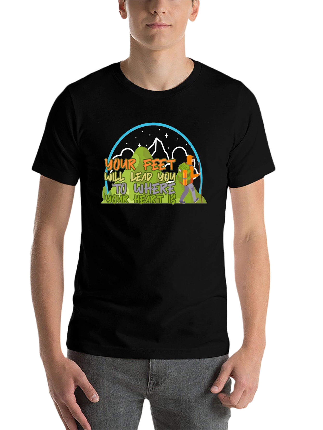 Black Hiking T-Shirt: Your Feet Will Lead You view 7
