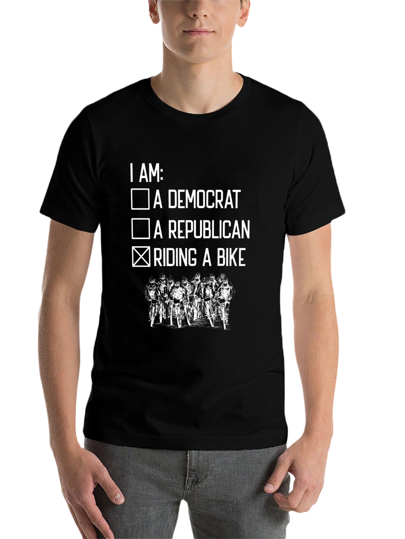 Black I AM: Riding a Bike - Novelty Graphic T-Shirt view 7