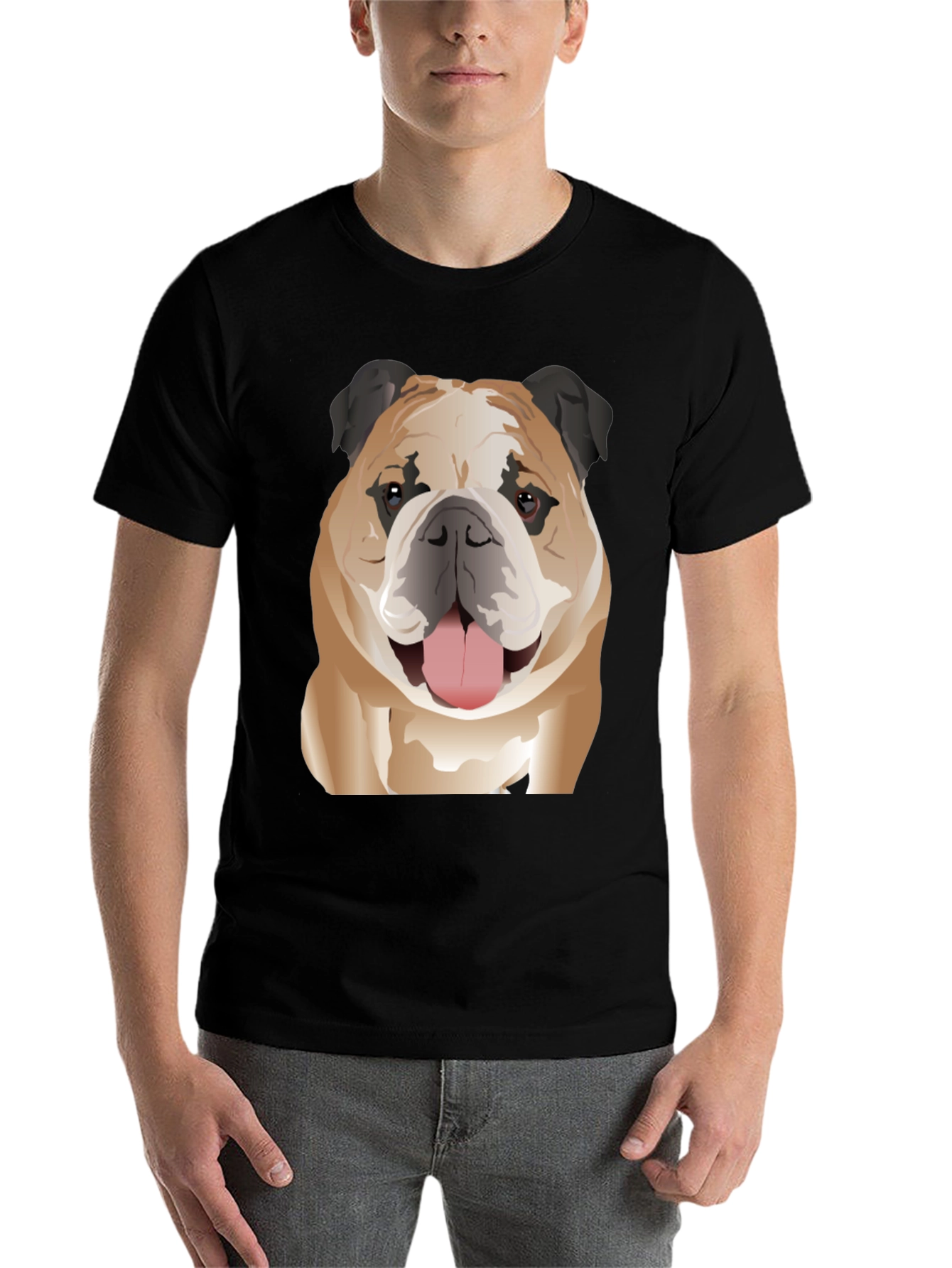 Black Bulldog Graphic T-Shirt - Trendy Pet Lover Tee view 7