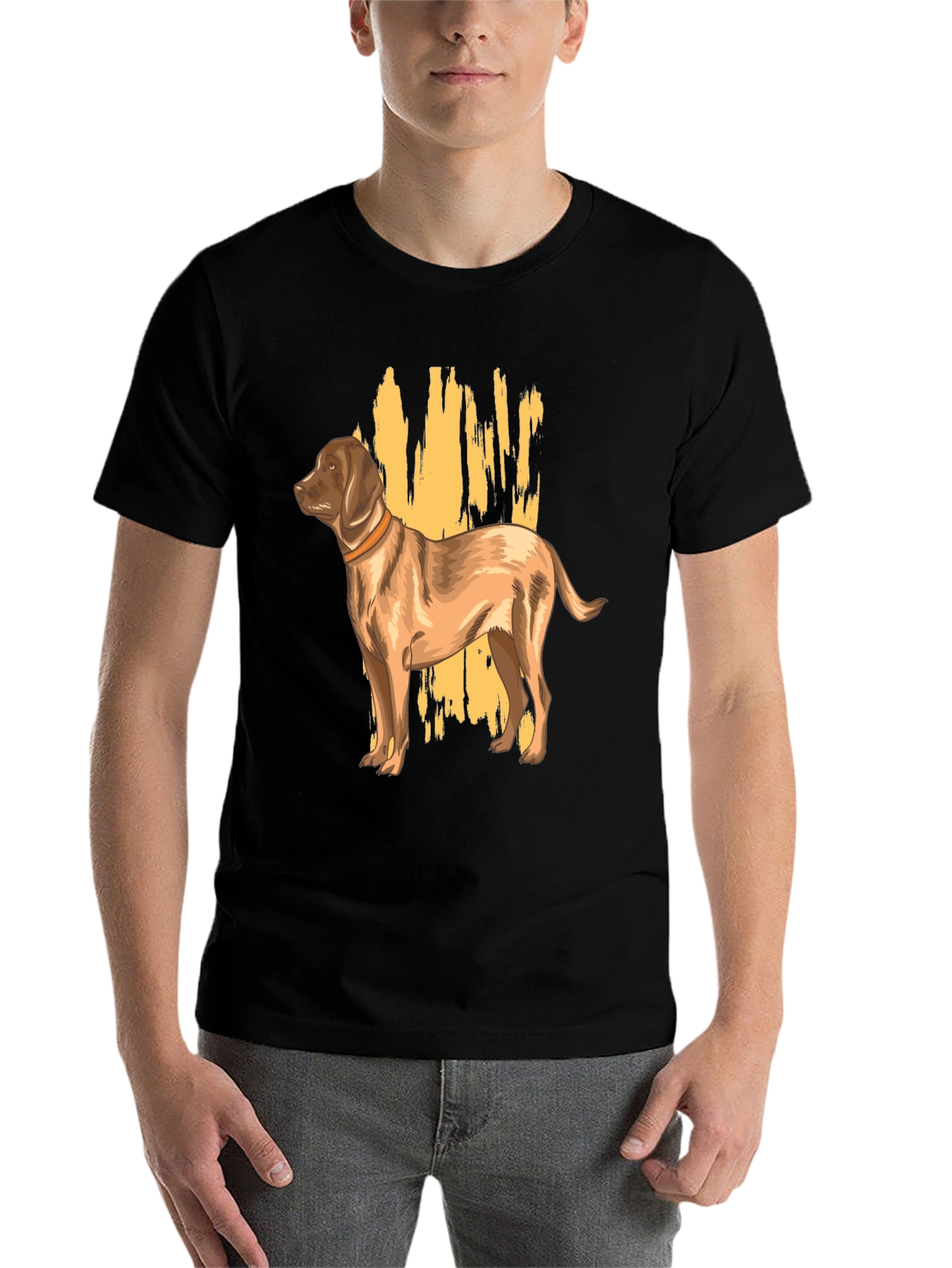 Black Dog Graphic T-Shirt - Black, Canine Lover Tee view 7