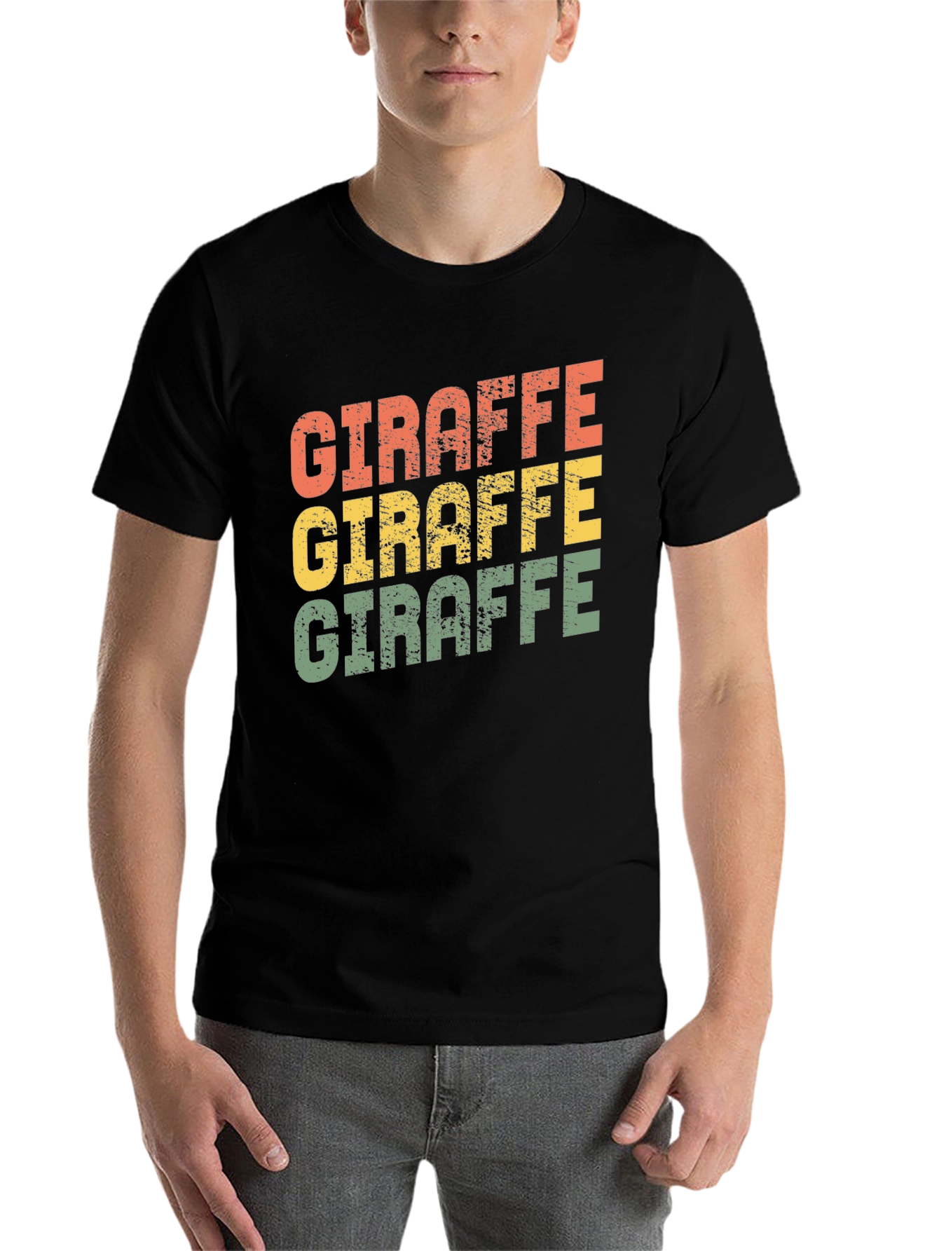 Black Retro Giraffe T-Shirt - Vintage Style Graphic Tee view 7