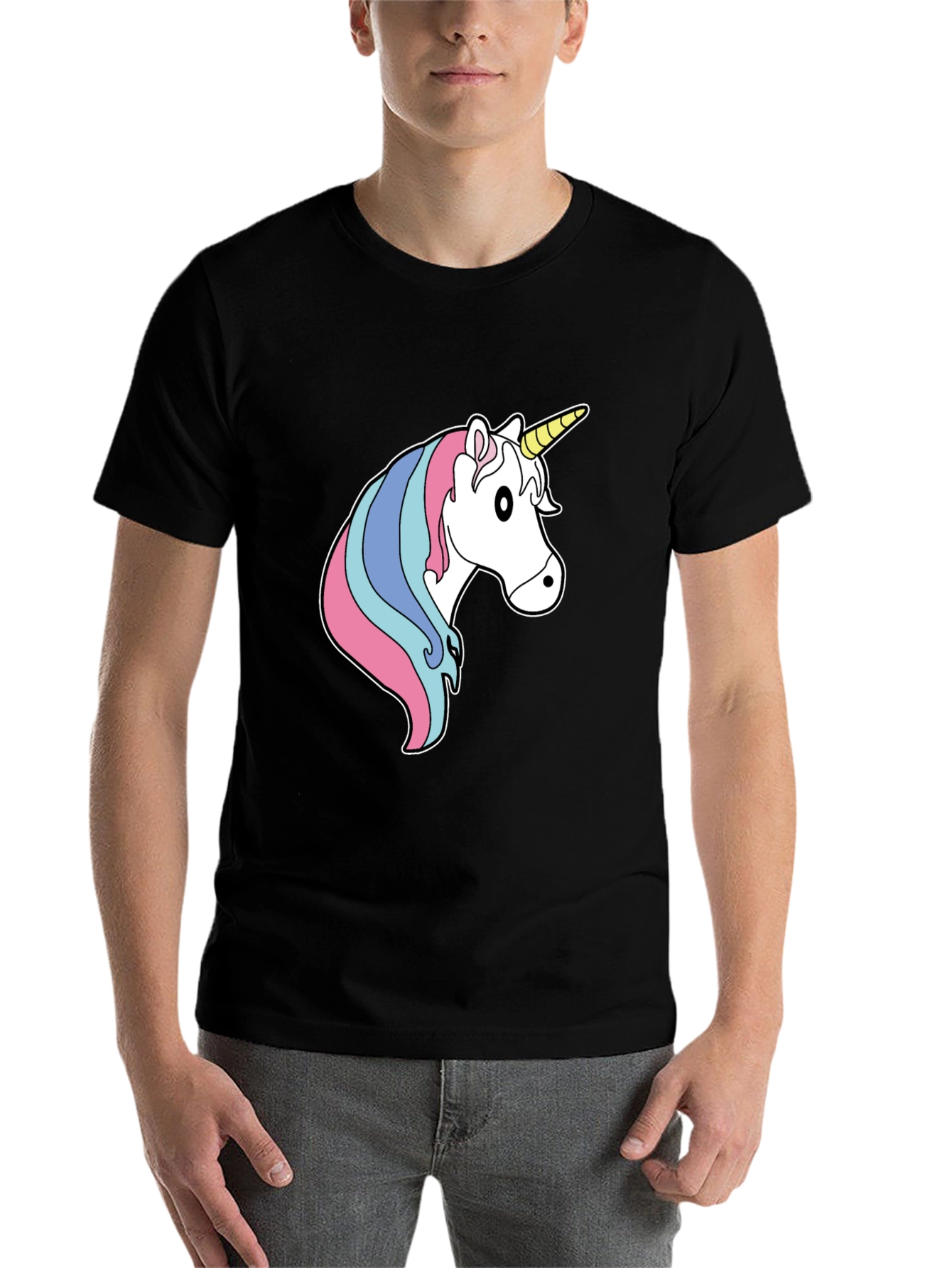 Black Unicorn Graphic Tee - Black Cotton Blend view 7
