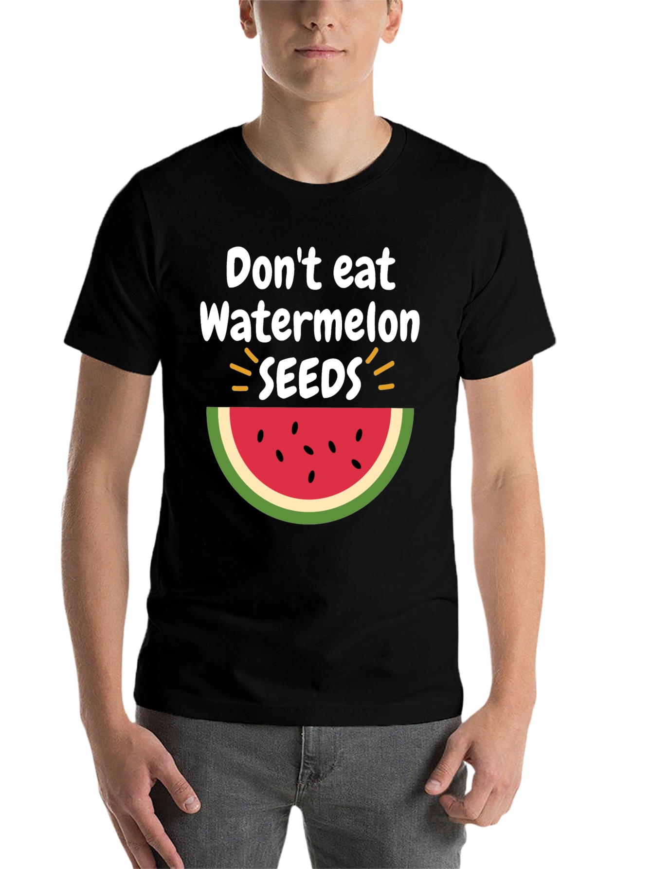 Black Don't Eat Watermelon Seeds T-Shirt, Fun Summer Tee view 7