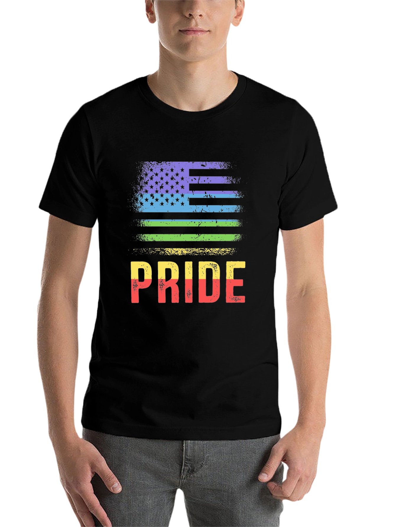 Black Pride Flag T-Shirt - LGBTQ+ Rainbow Tee view 7
