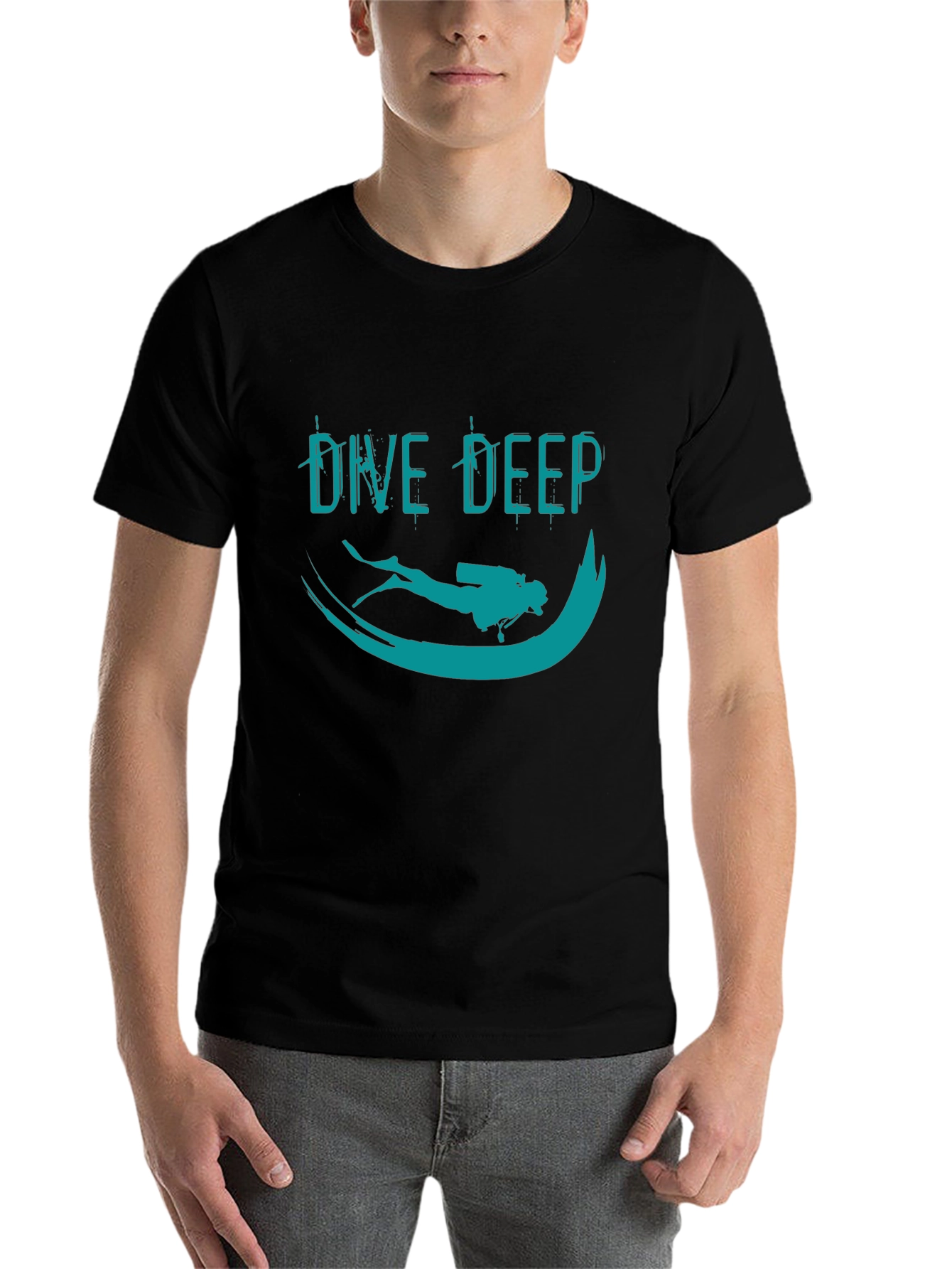 Black Dive Deep Graphic T-Shirt - Black view 7