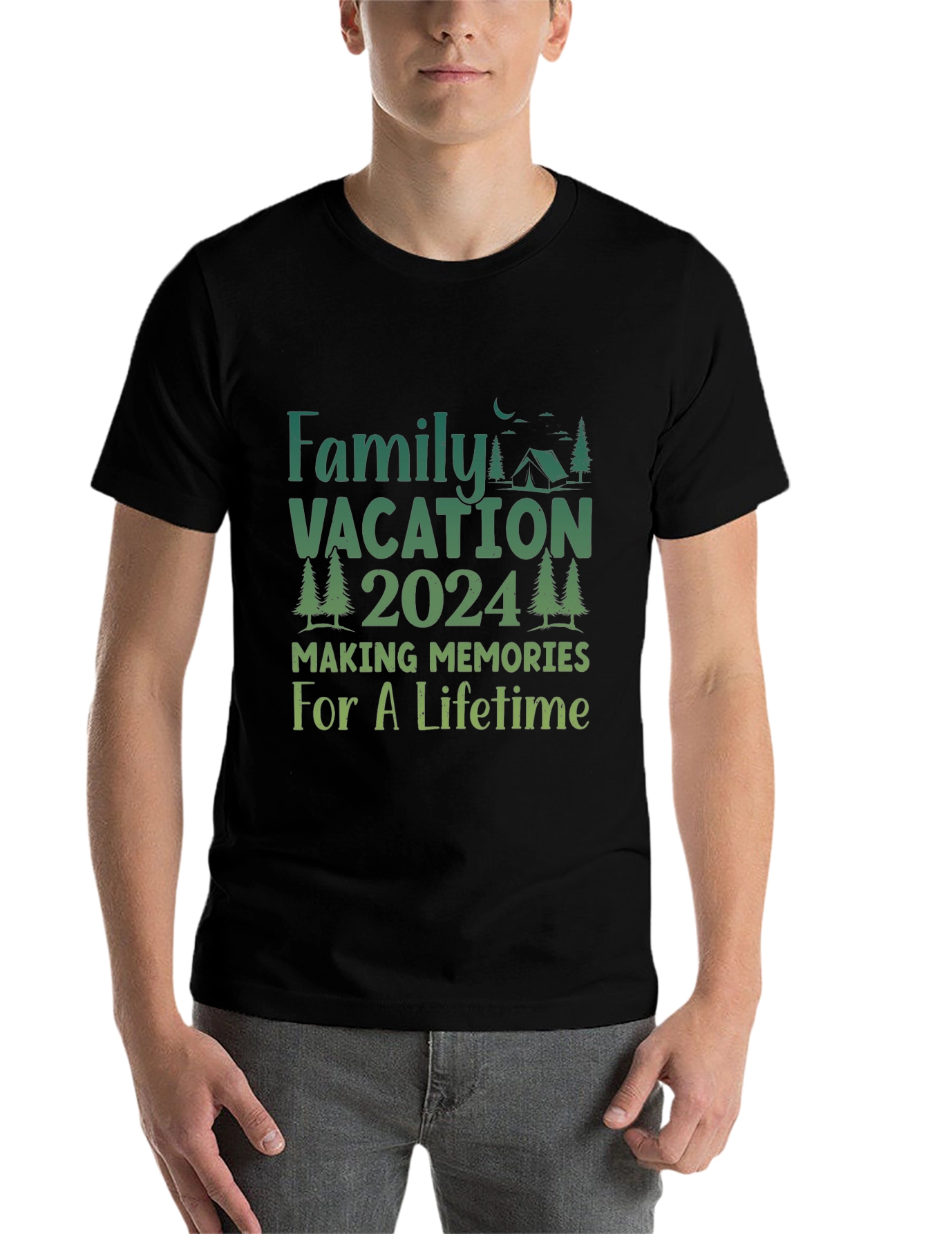 Black Family Vacation 2024 Camping Memories T-Shirt view 7