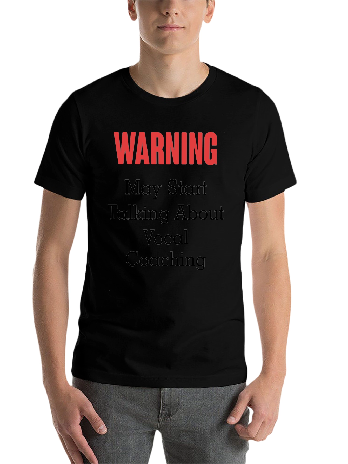 Black Warning Vocal Coaching T-Shirt view 7