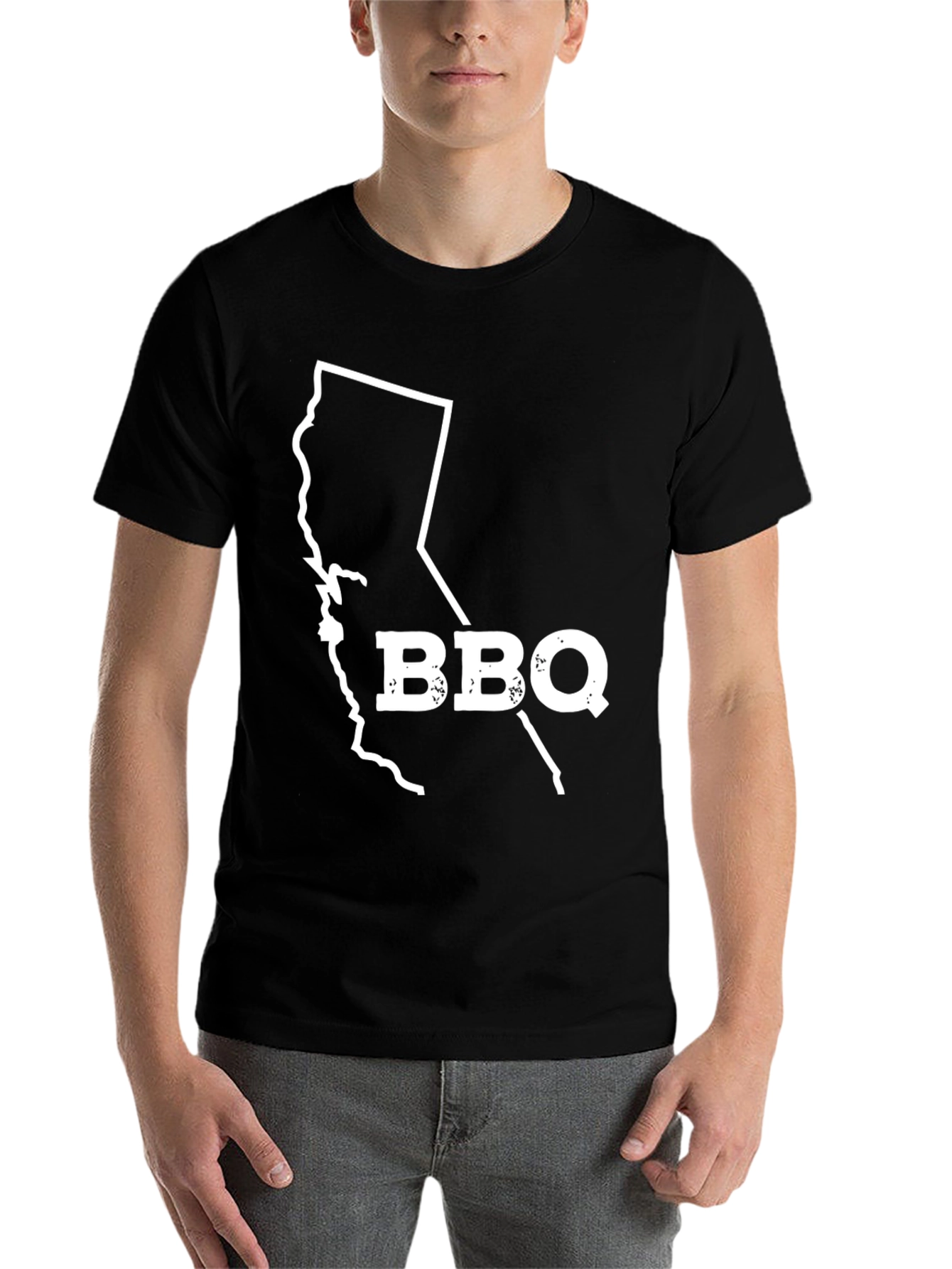 Black BBQ California State Silhouette Graphic Tee view 7
