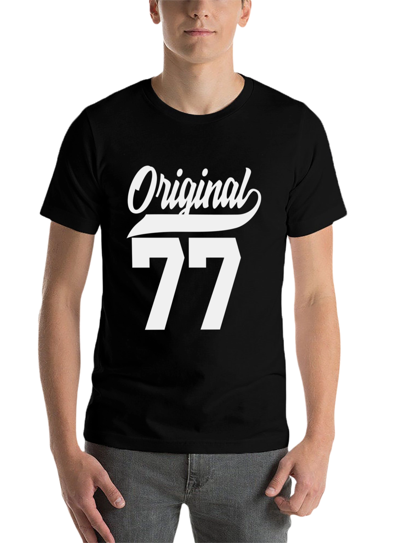 Black Original 77 Graphic Tee - Cool Retro Style view 7