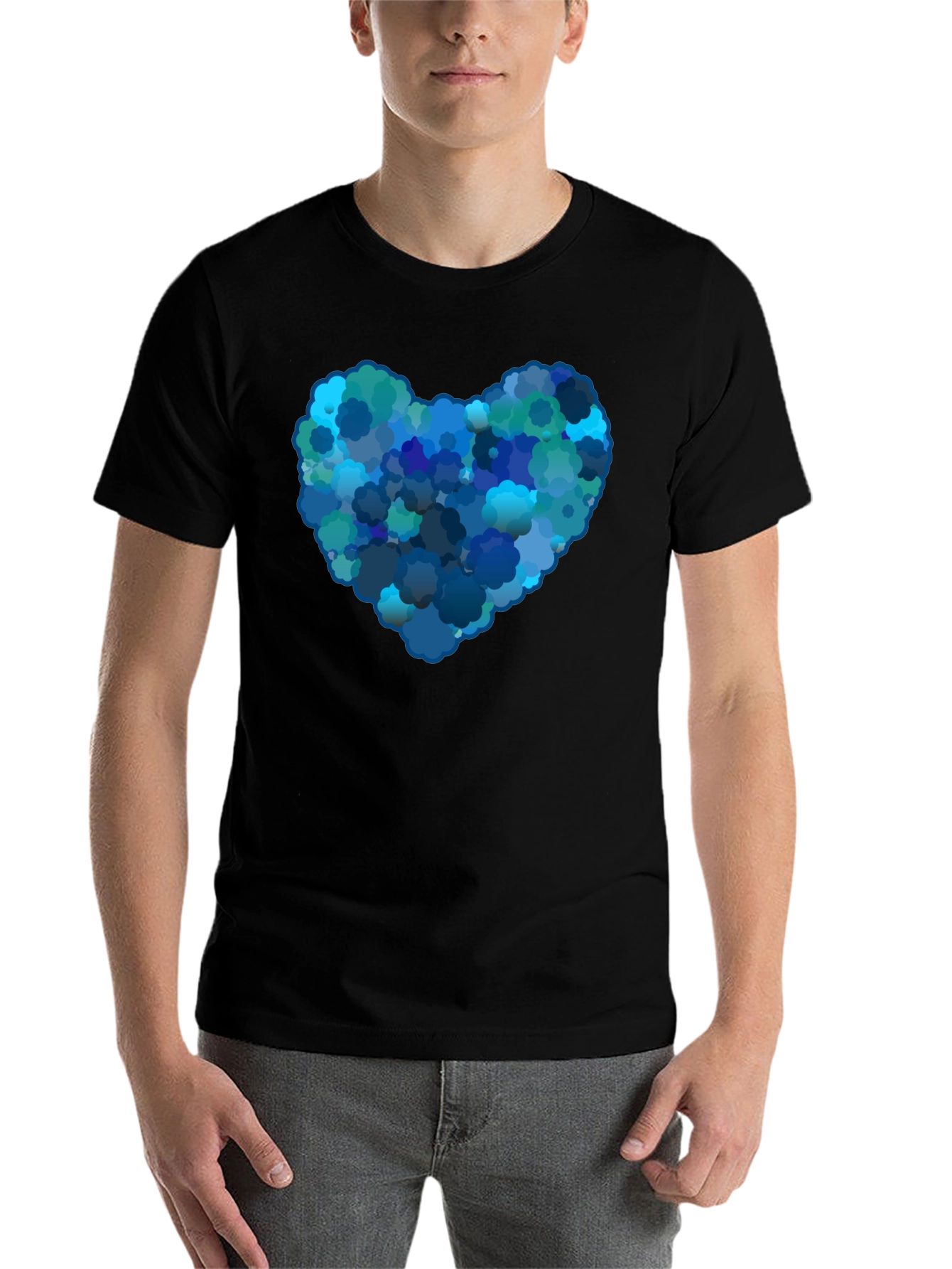 Black Cloud Heart Graphic Black T-Shirt view 7