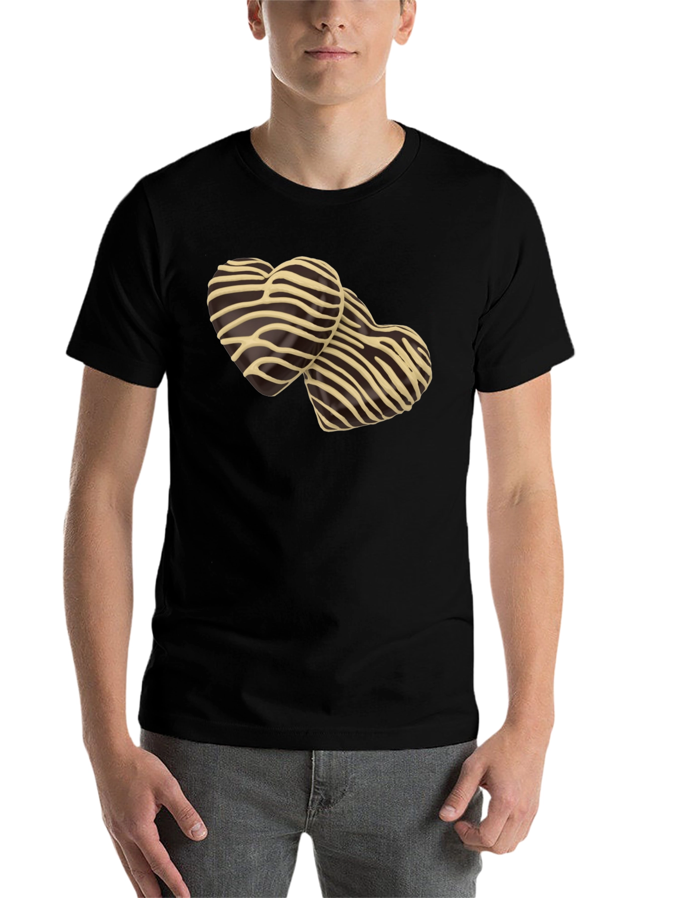 Black Heart Zebra Print T-Shirt - Stylish Graphic Tee view 7