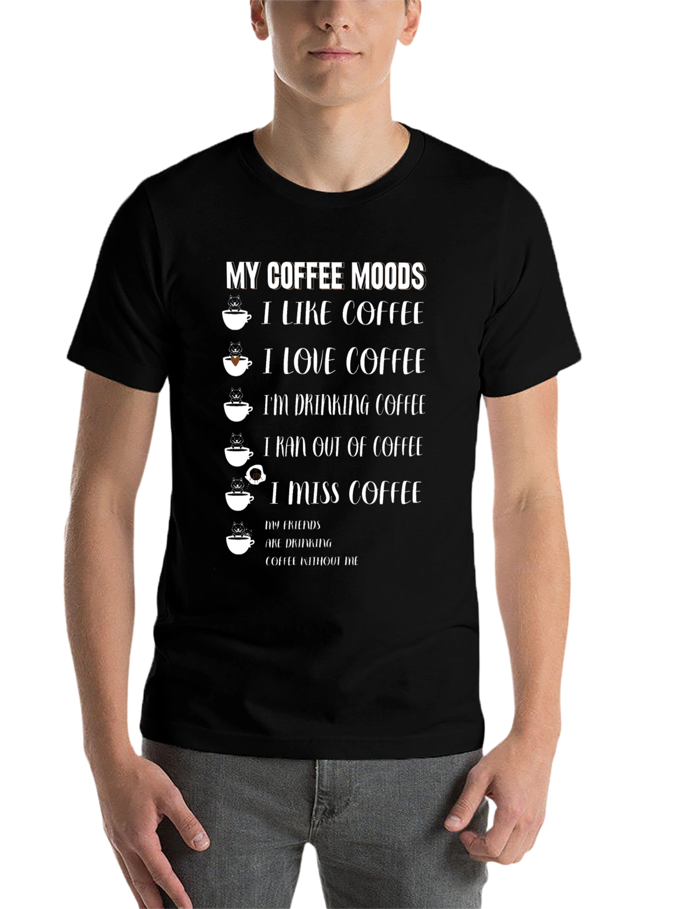 Black Coffee Moods Graphic T-Shirt view 7