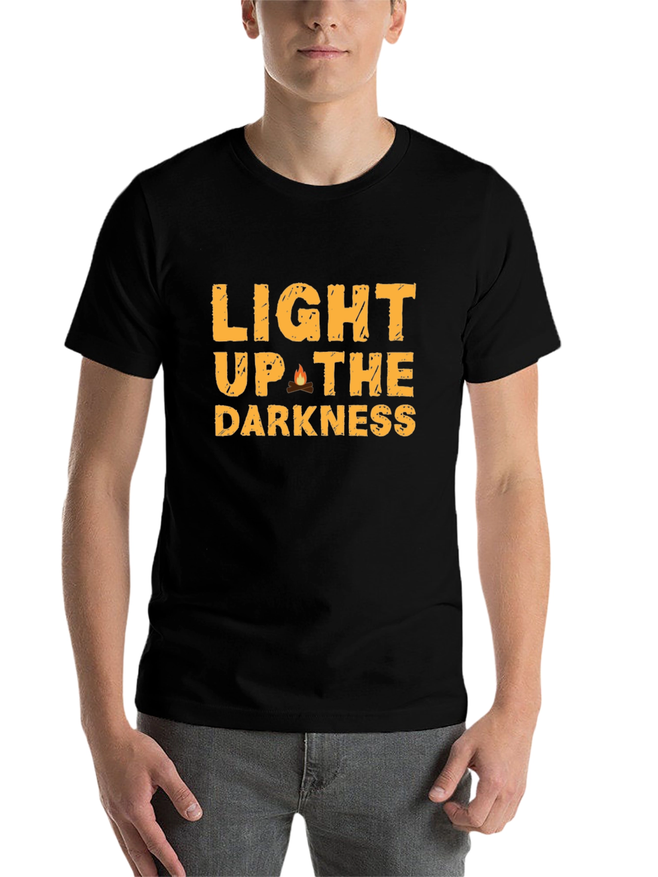 Black Light Up the Darkness Graphic Tee - Black view 7