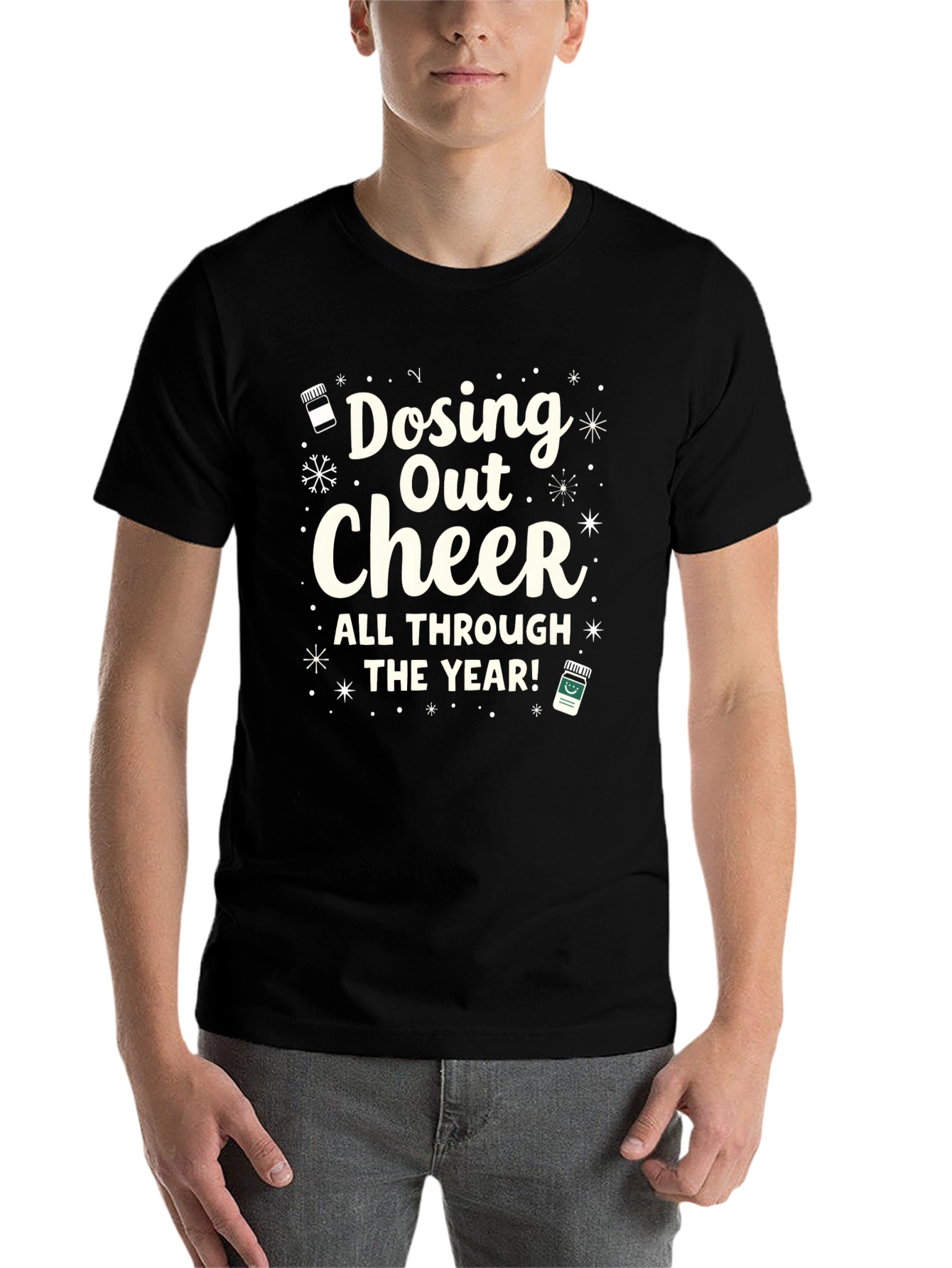 Black Dosing Out Cheer T-Shirt - Holiday Black Tee view 7