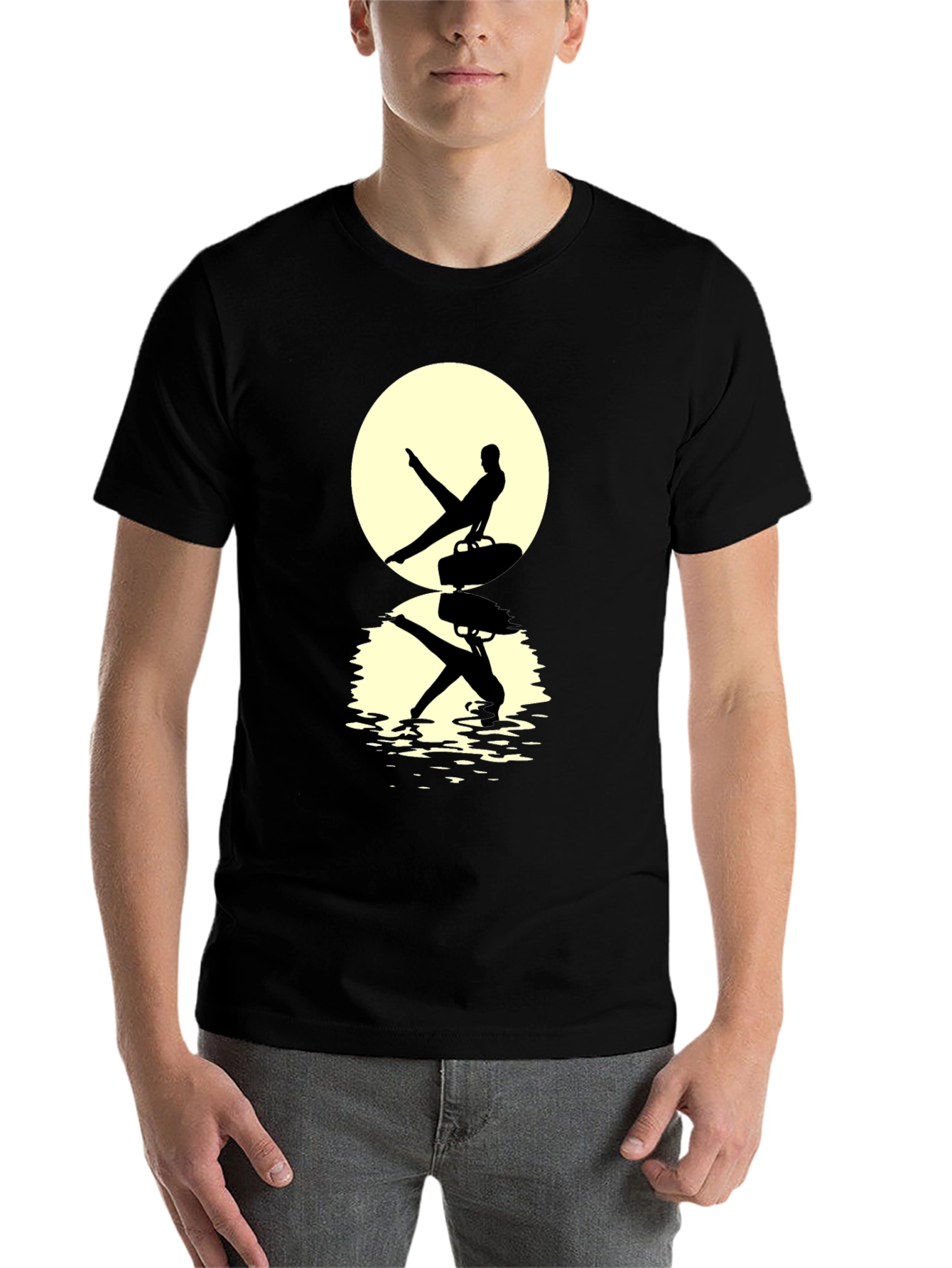 Black Gymnast Silhouette T-Shirt view 7