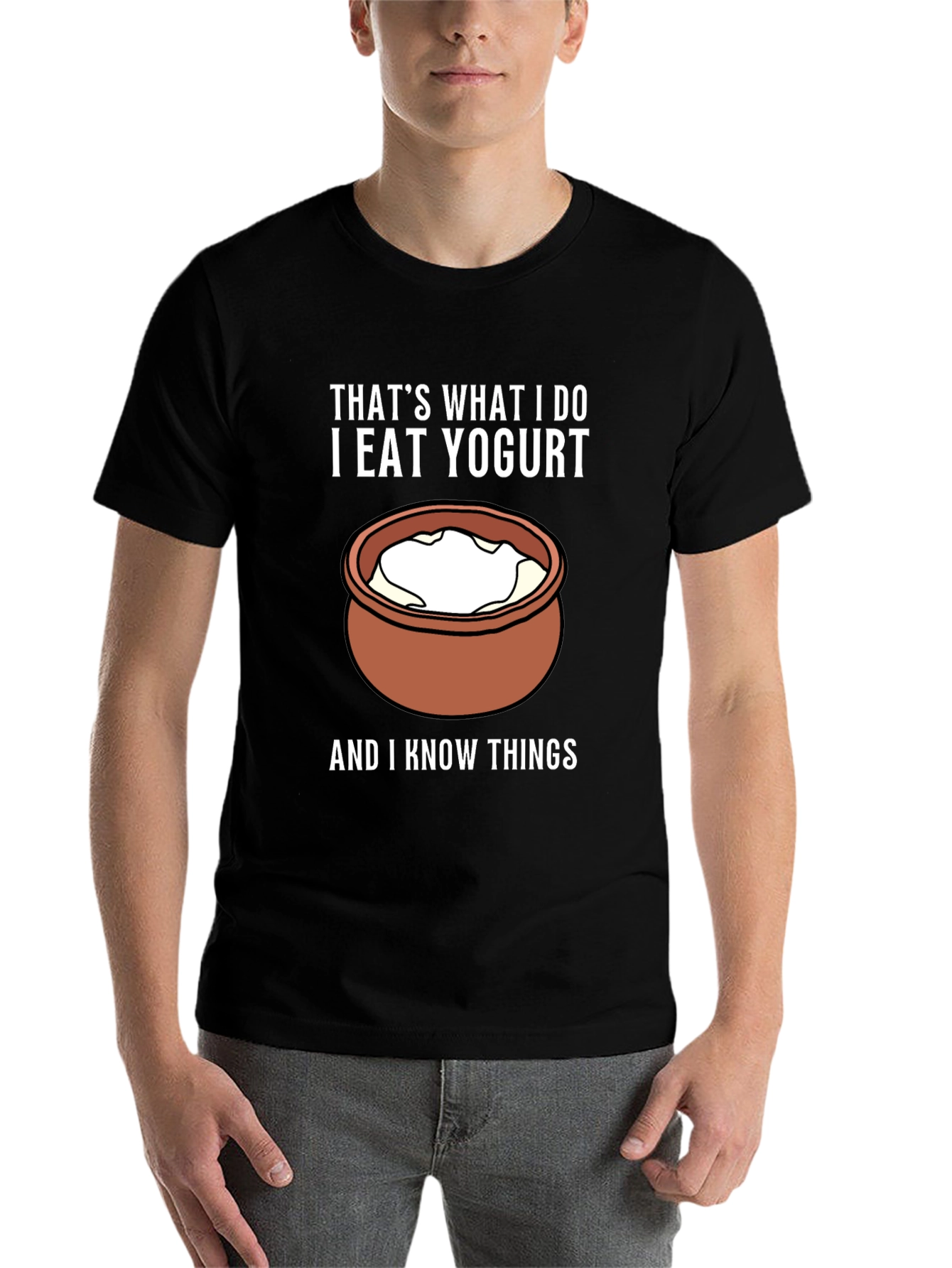 Black That's What I Do I Eat Yogurt T-Shirt view 7