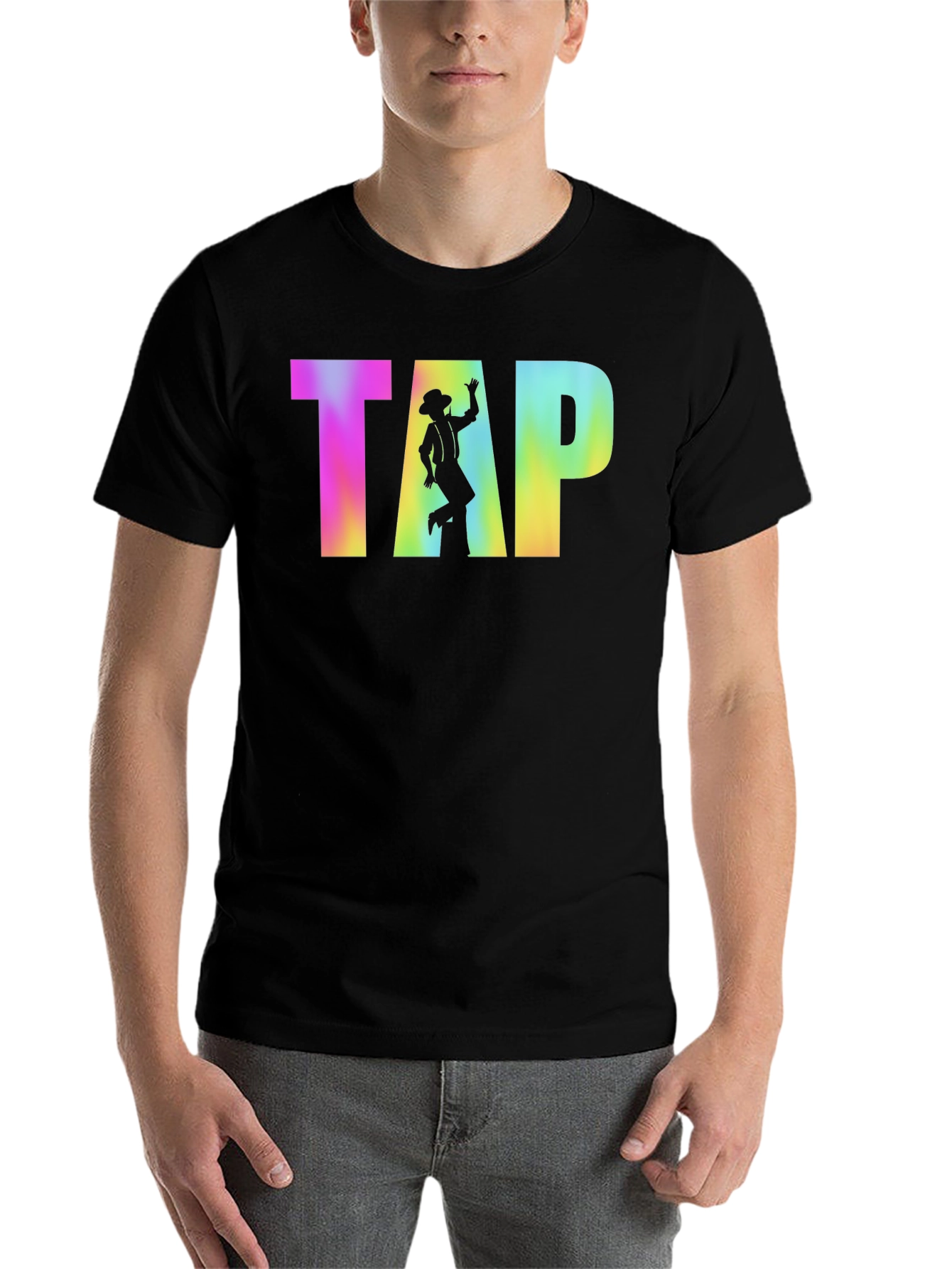 Black Retro Tap Dancer T-Shirt view 7