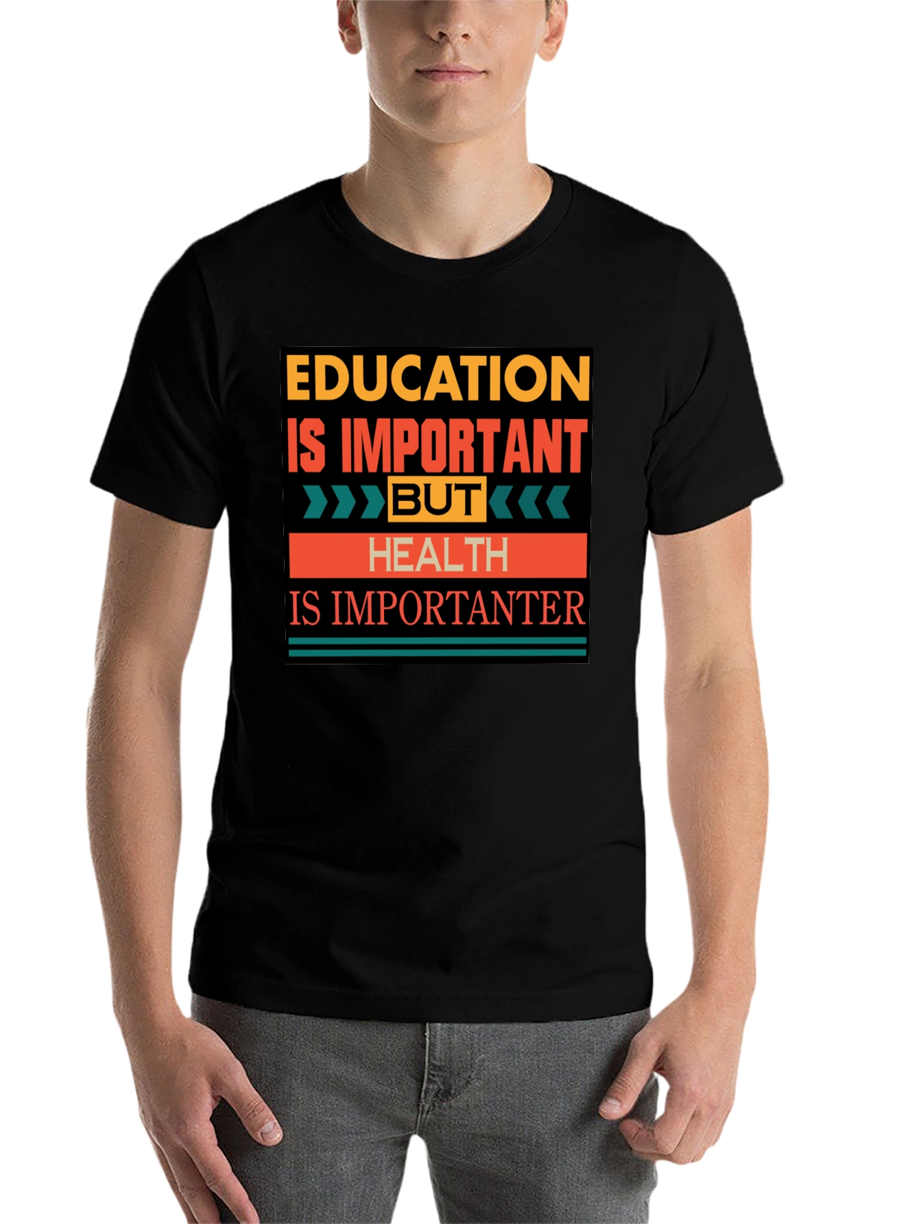 Black Education vs. Health T-Shirt: Importantanter view 7