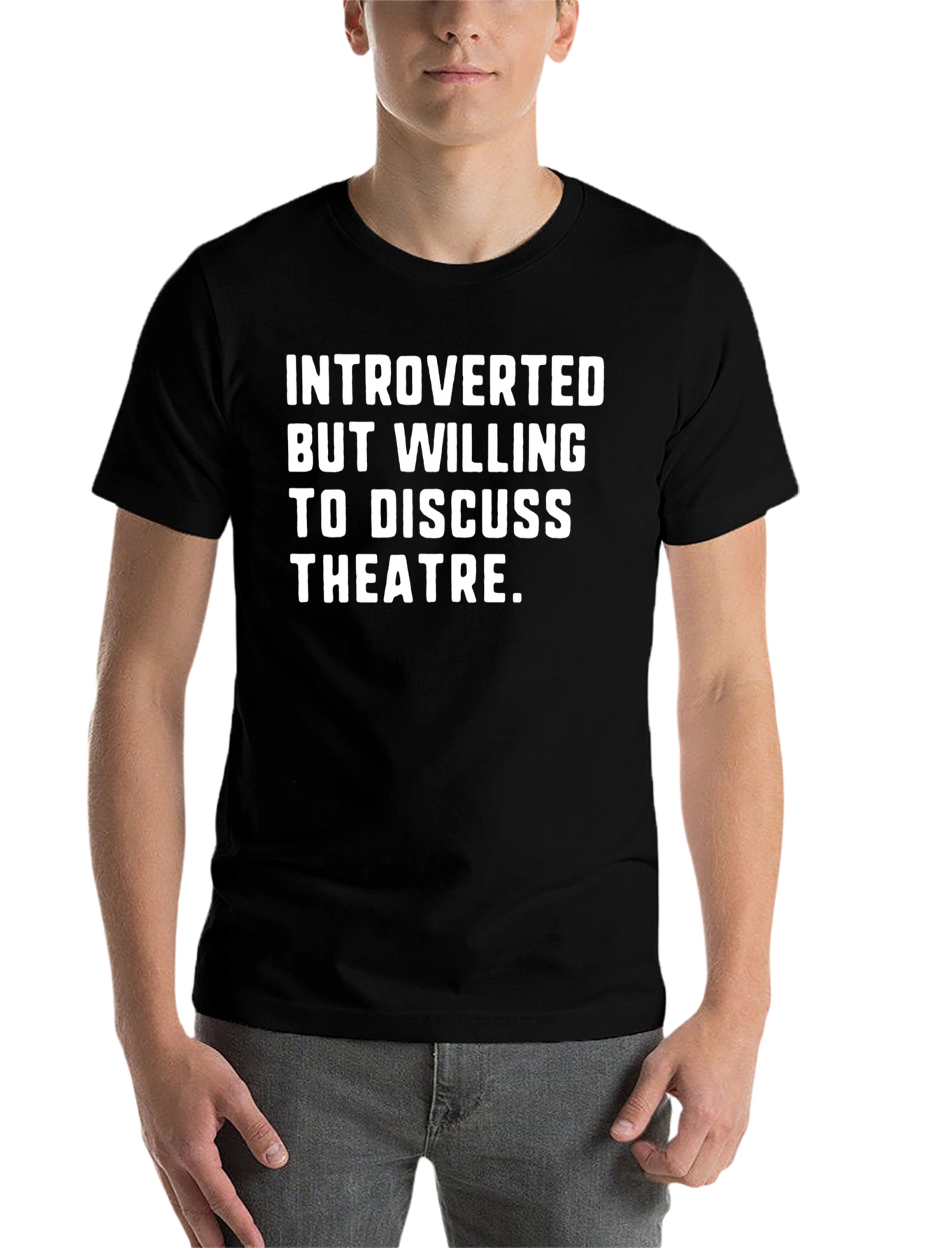Black Introverted Theatre Lover T-Shirt view 7